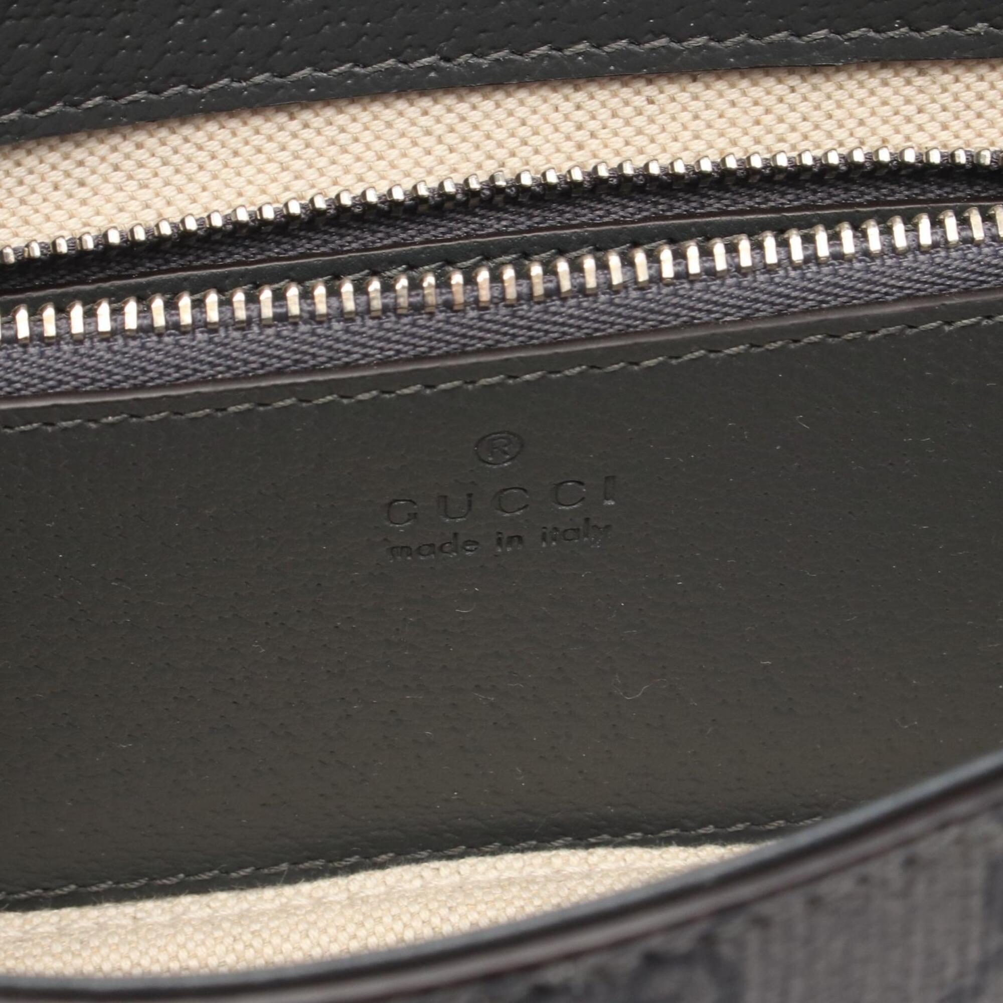 Gucci Black Gray Pvc Leather Handbag Shoulder Bag (Pre-Owned)