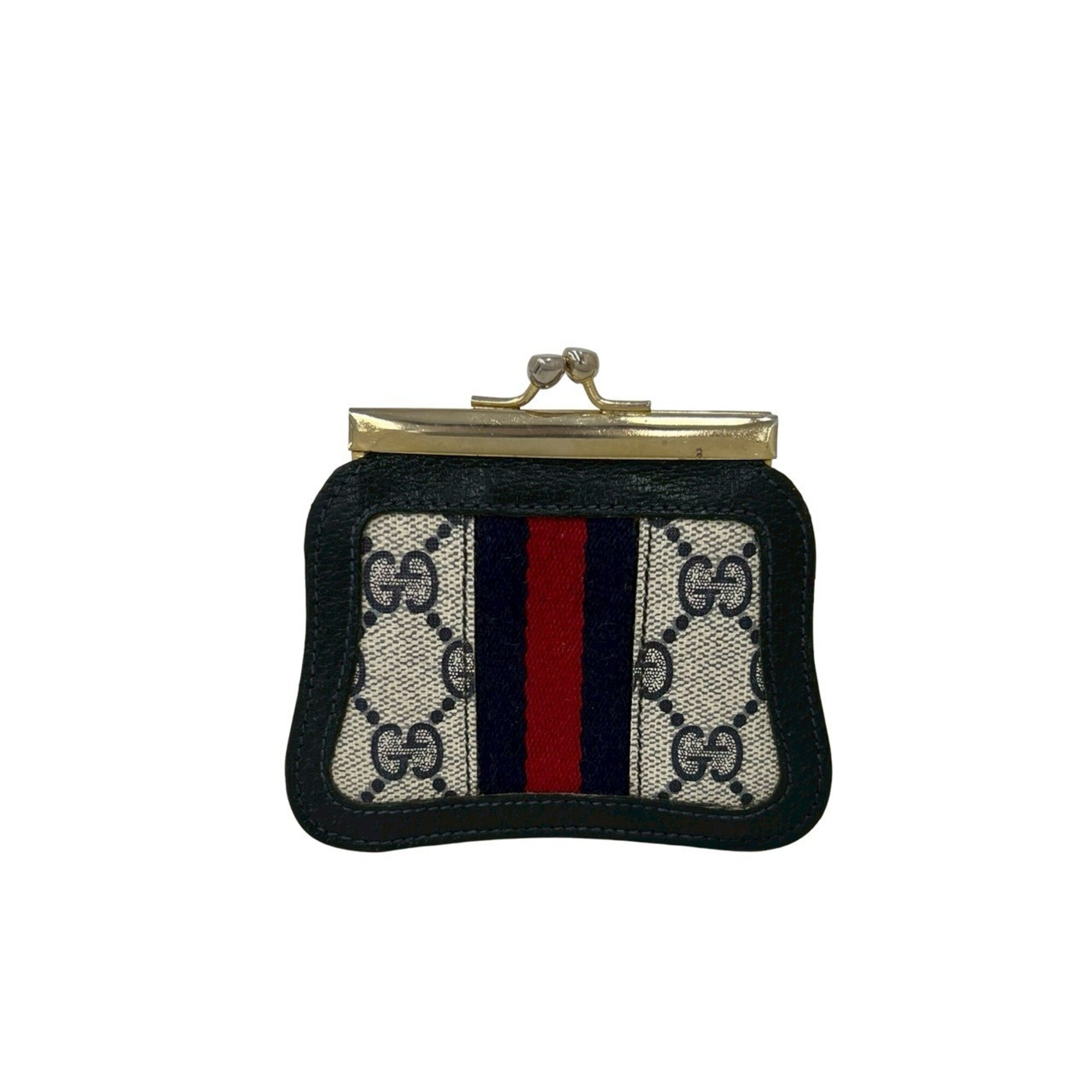 Gucci Navy Red Color Pvc Leather Coin Purse/Coin Case (Pre-Owned)