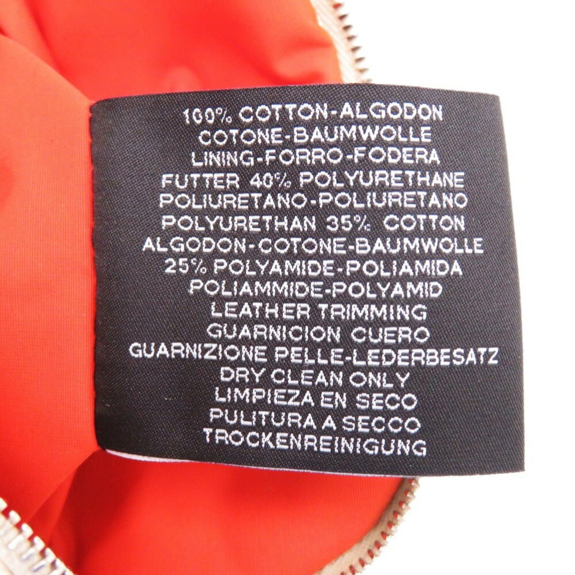 Hermes Beige Orange Cotton Leather Pouch (Pre-Owned)