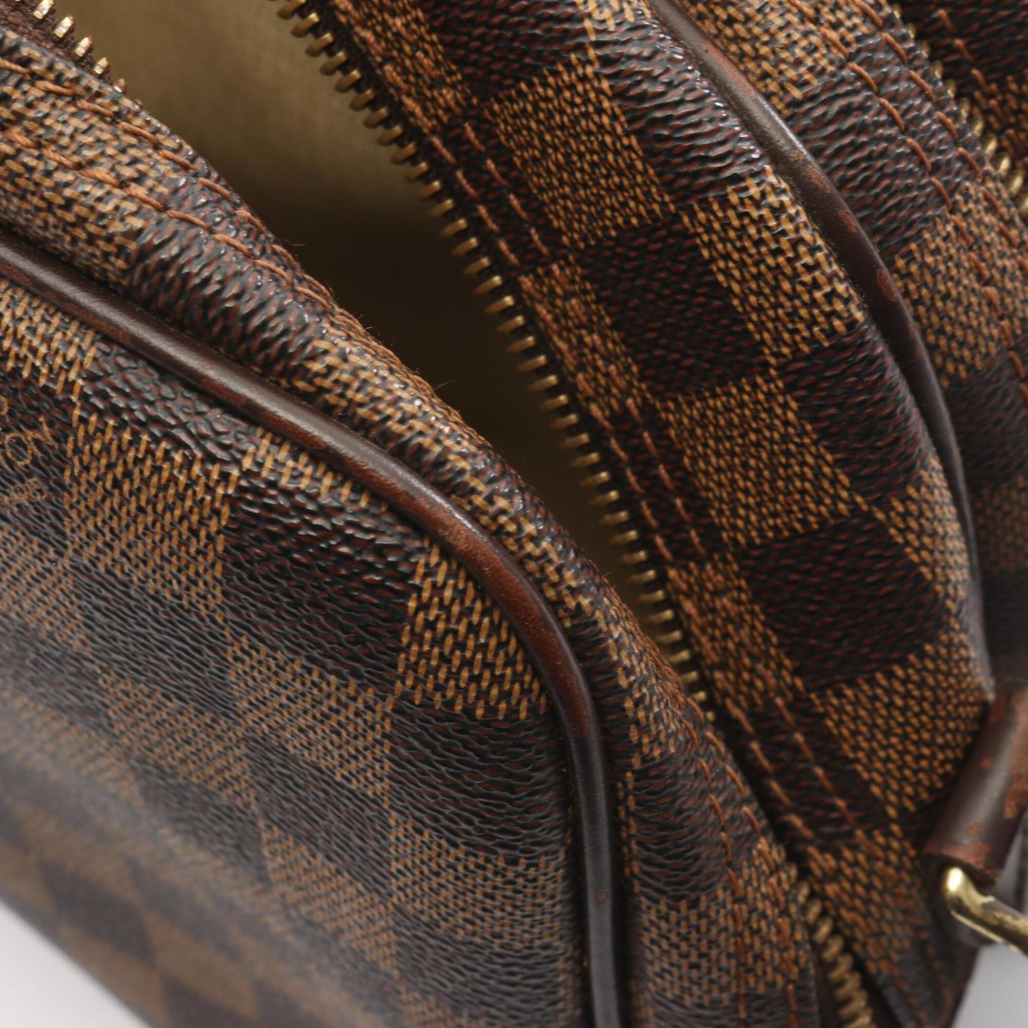 Louis Vuitton Brown Ebene Coated Canvas Leather Handbag Shoulder Bag (Pre-Owned)
