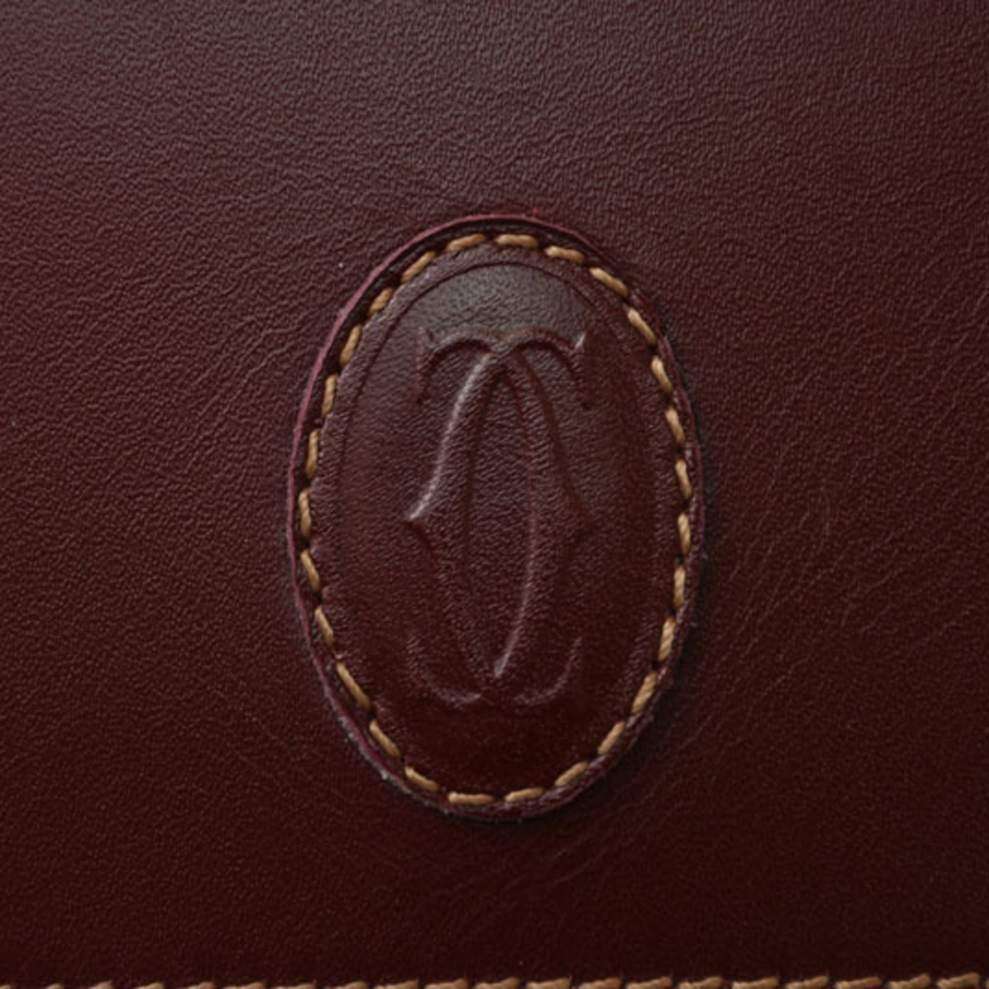 Cartier Must Bordeaux Leather Clutch Bag (Pre-Owned)