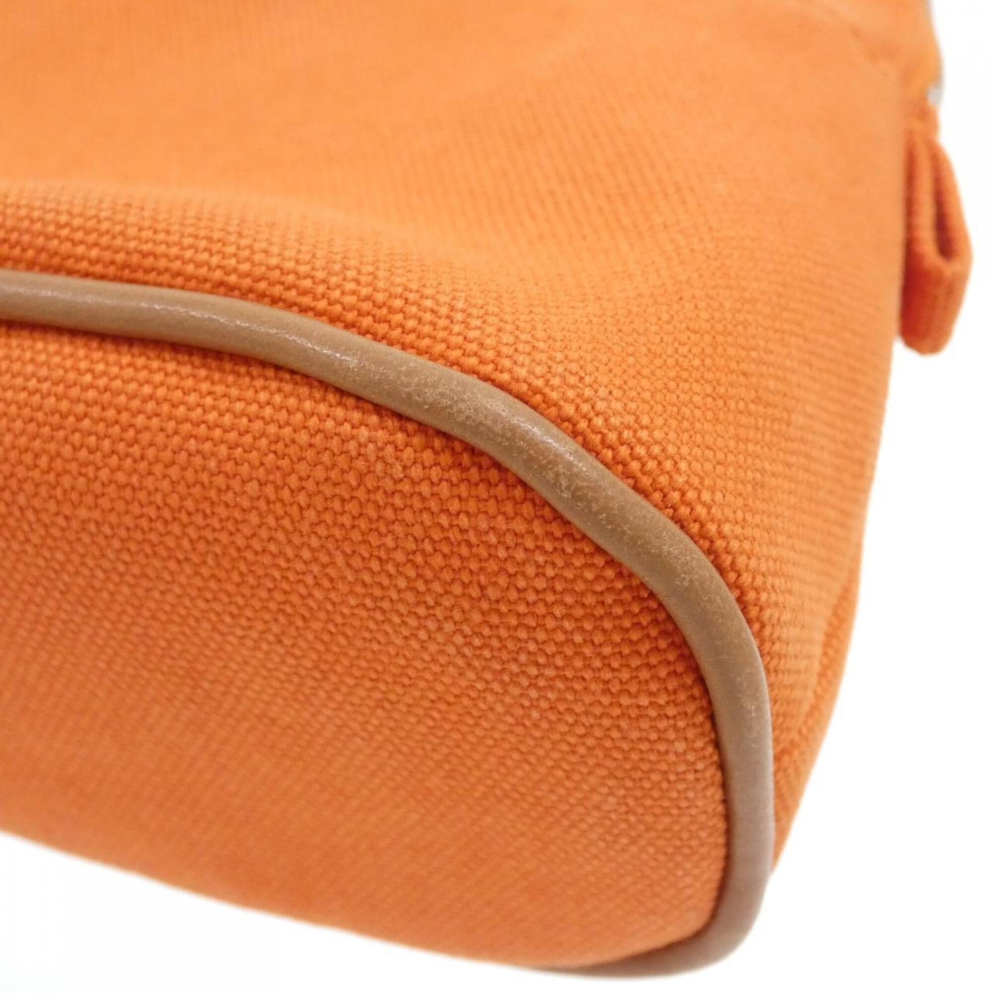 Hermes Feu Orange Canvas Handbag Pouch (Pre-Owned)
