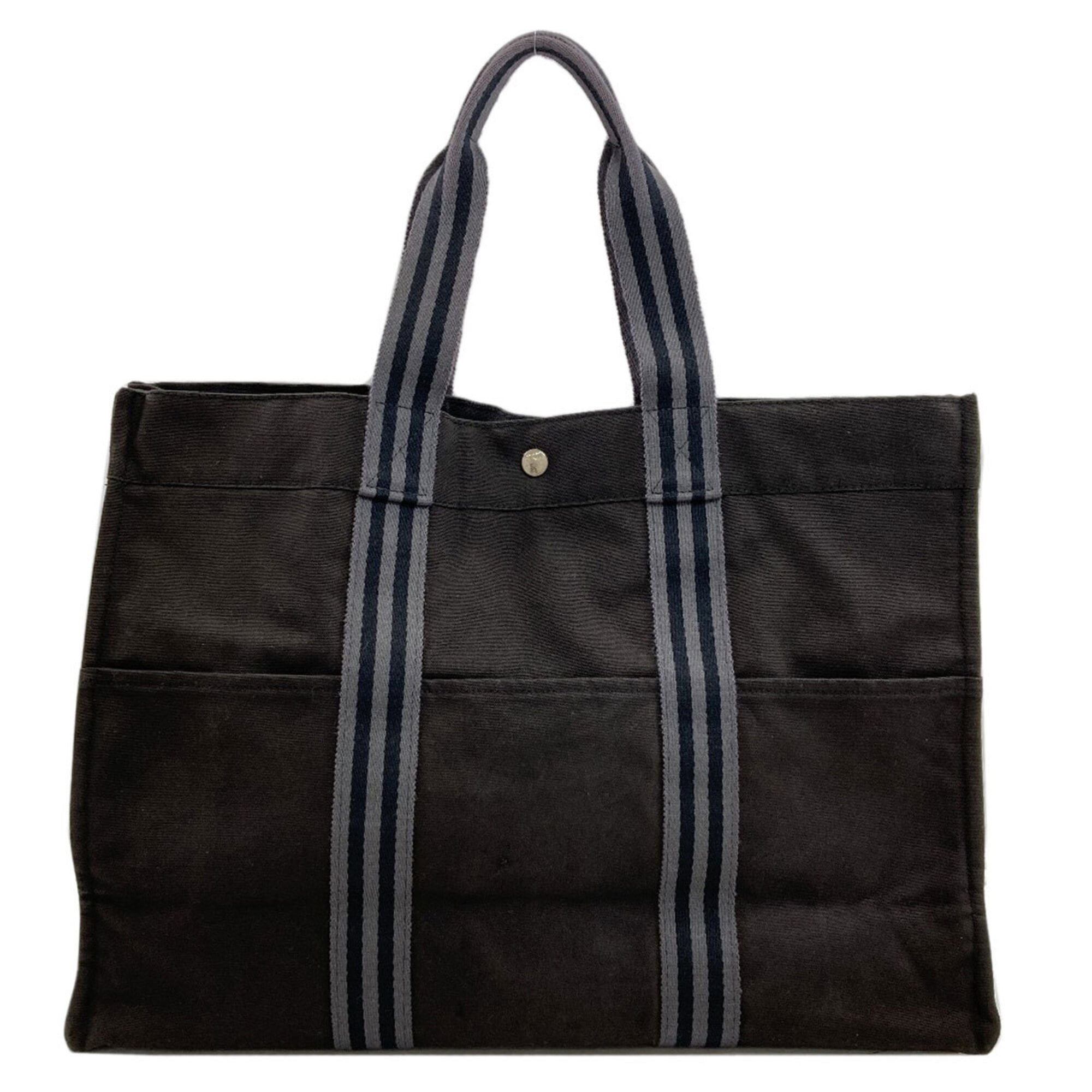 Hermes Gray Canvas Tote Bag (Pre-Owned)
