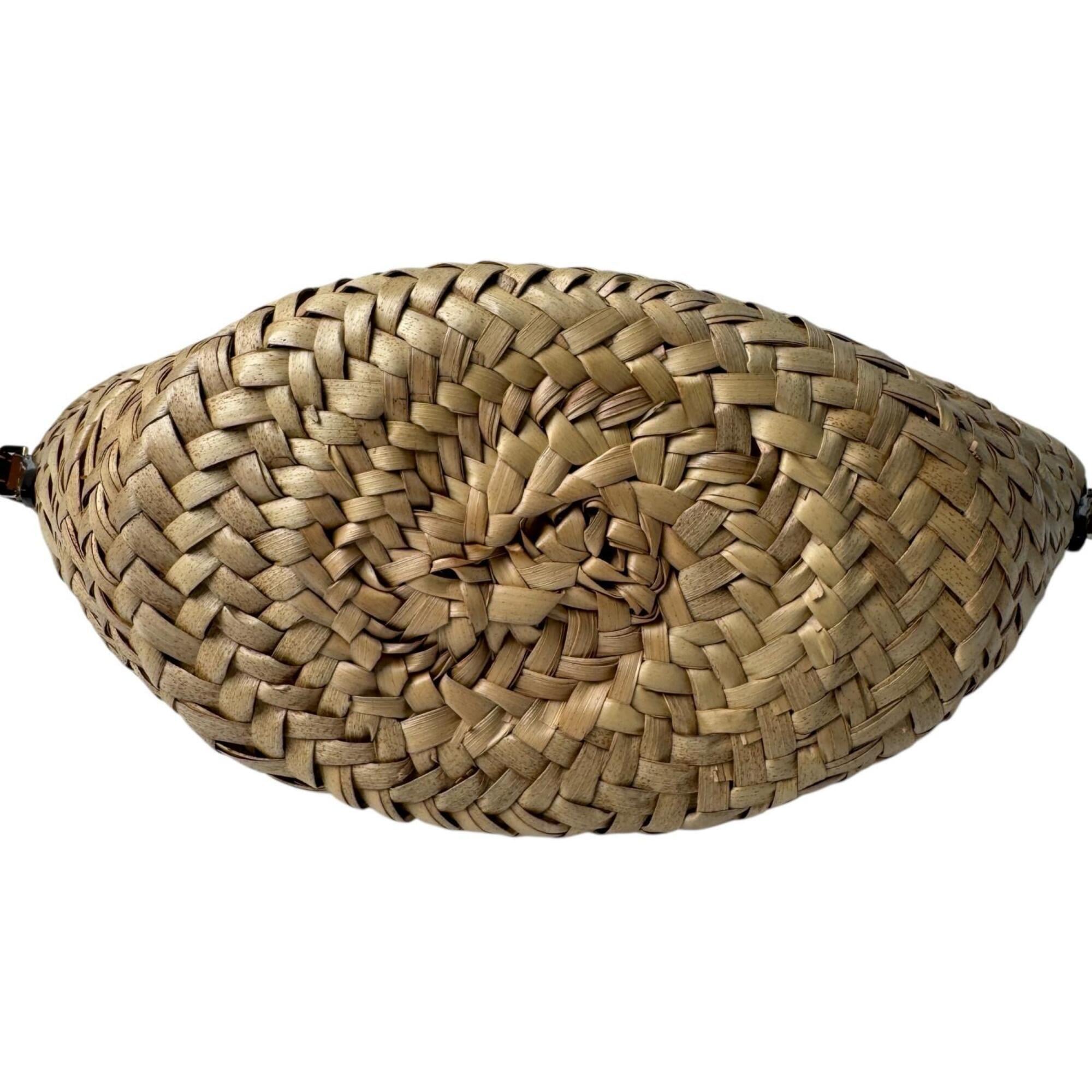 Jimmy Choo Beige Brown Raffia Handbag Shoulder Bag (Pre-Owned)