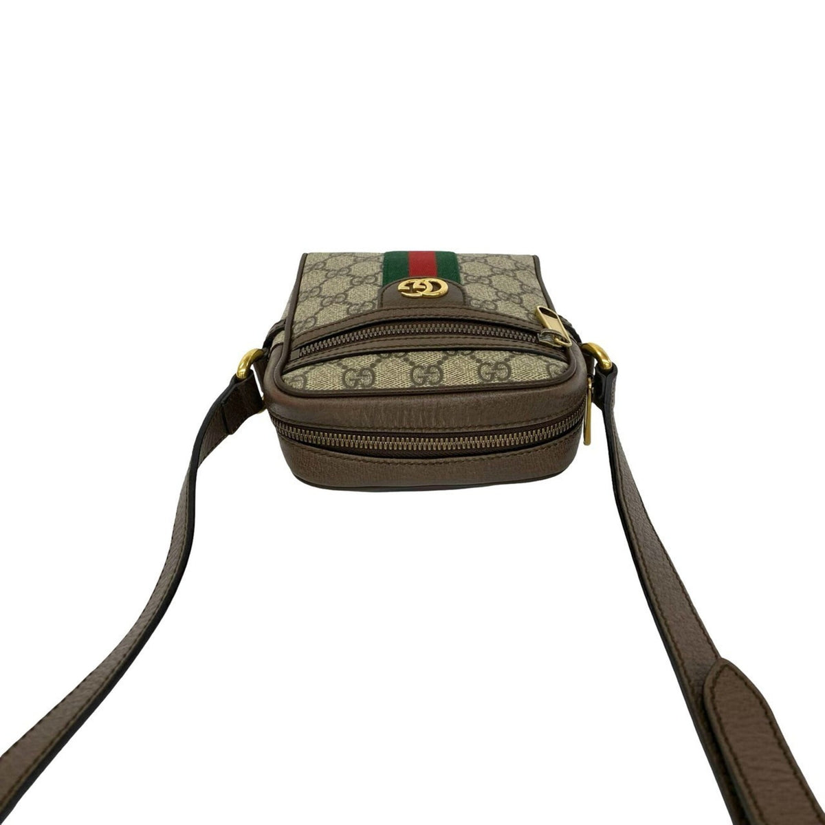Gucci Brown Green Red Color Leather Pvc Pochette Shoulder Bag (Pre-Owned)