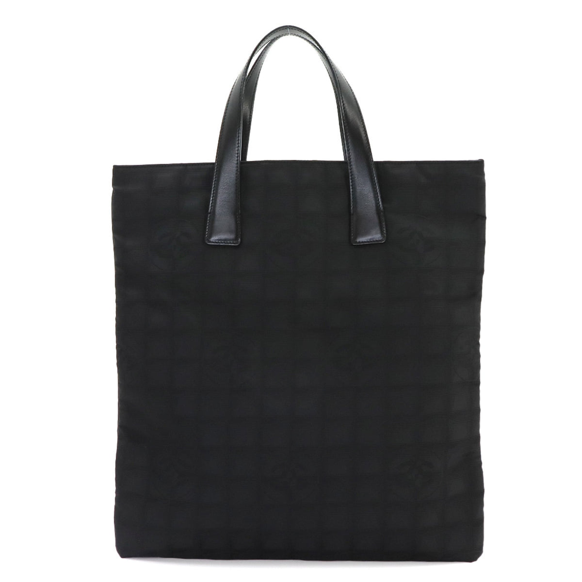 Chanel Black New Travel Line Leather Handbag Tote Bag (Pre-Owned)