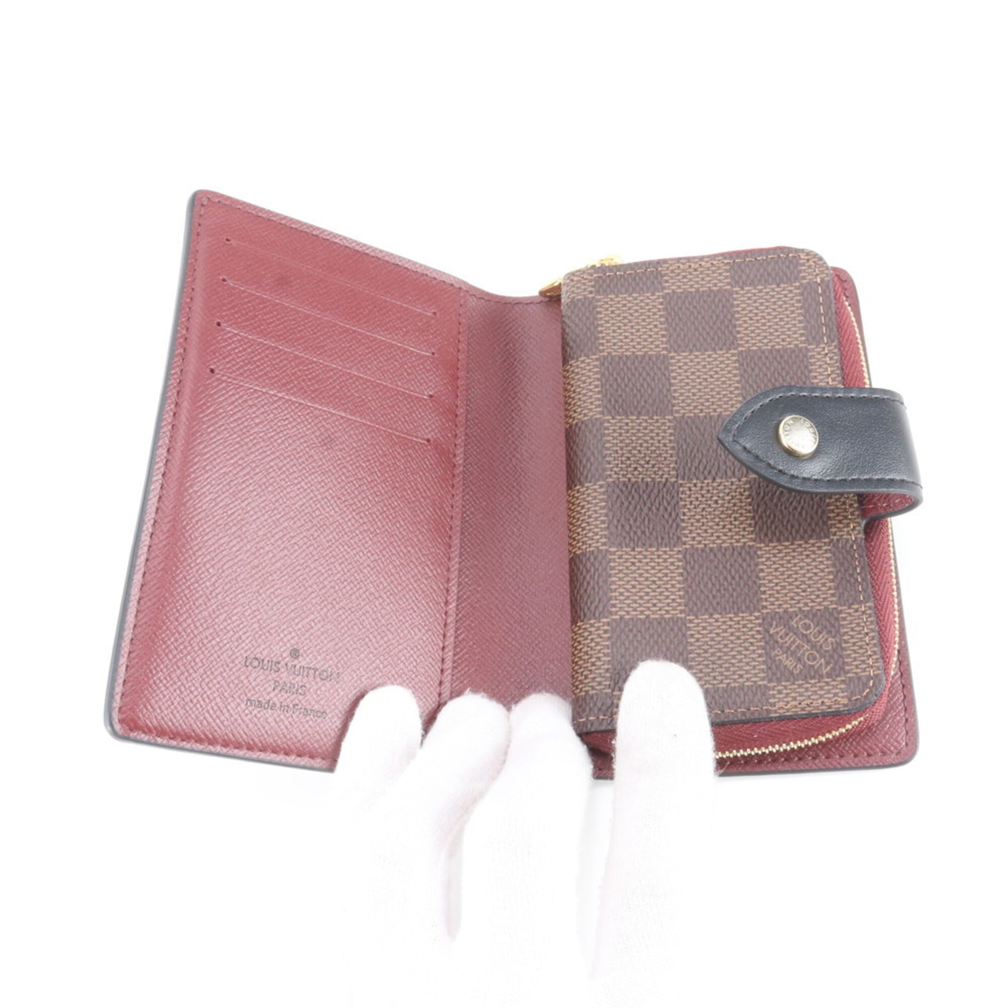 Louis Vuitton Bordeaux Leather Coated Canvas Wallet (Bi-Fold) (Pre-Owned)