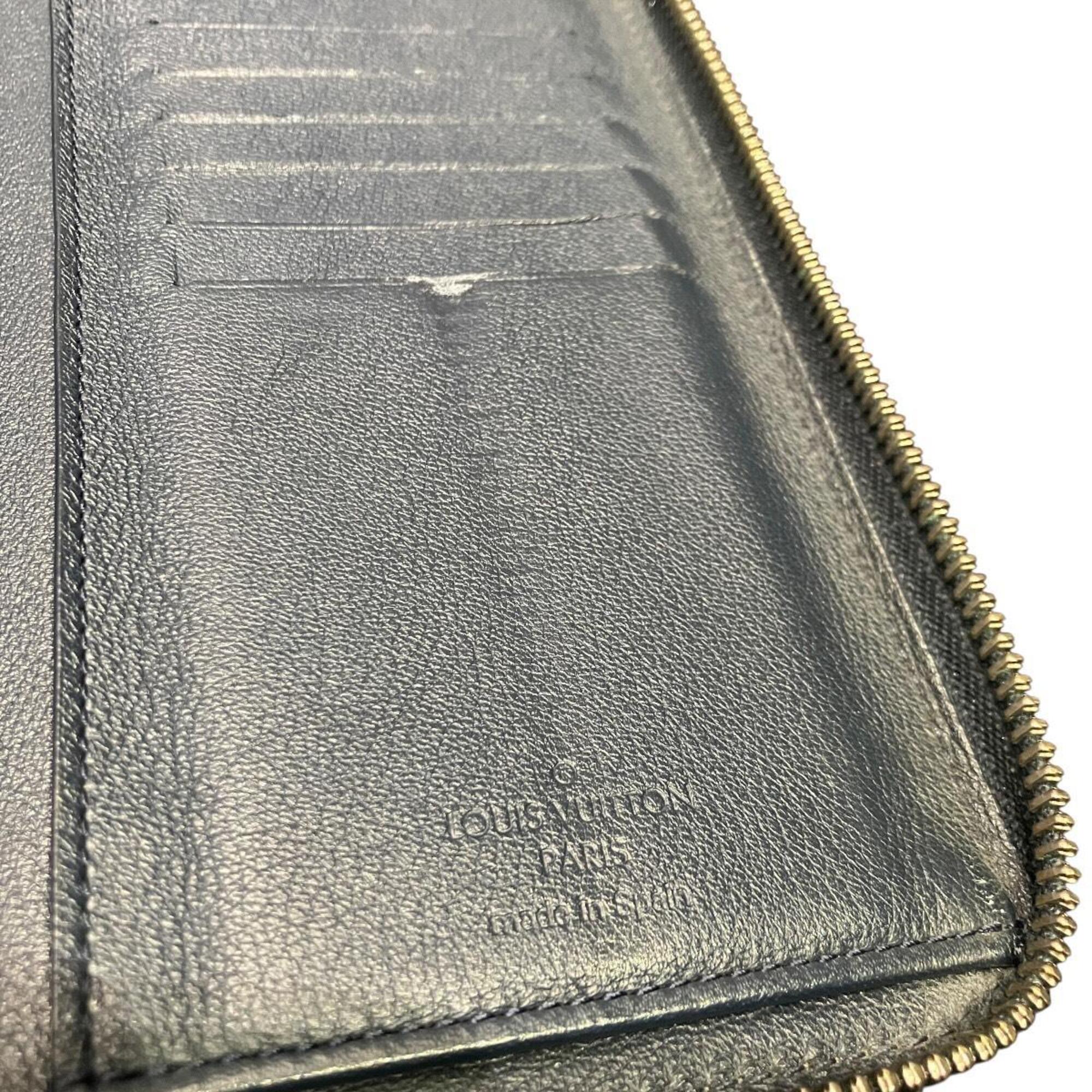 Louis Vuitton Blue Taiga Leather Leather Long Wallet (Bi-Fold) (Pre-Owned)