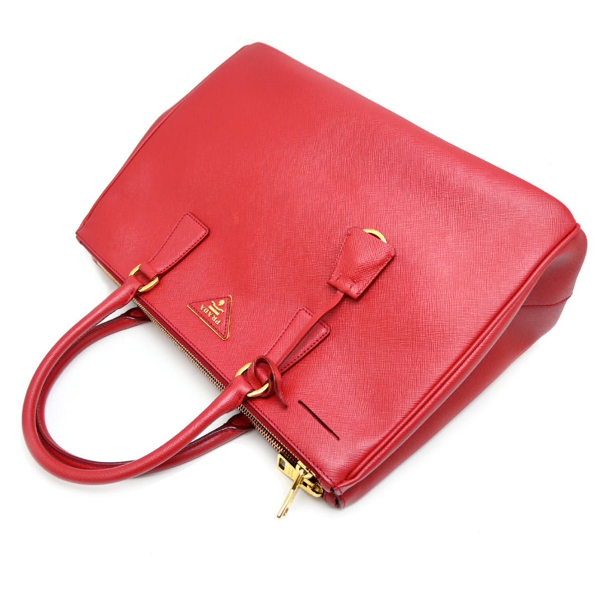 Prada Fuoco Red Color Leather Handbag (Pre-Owned)