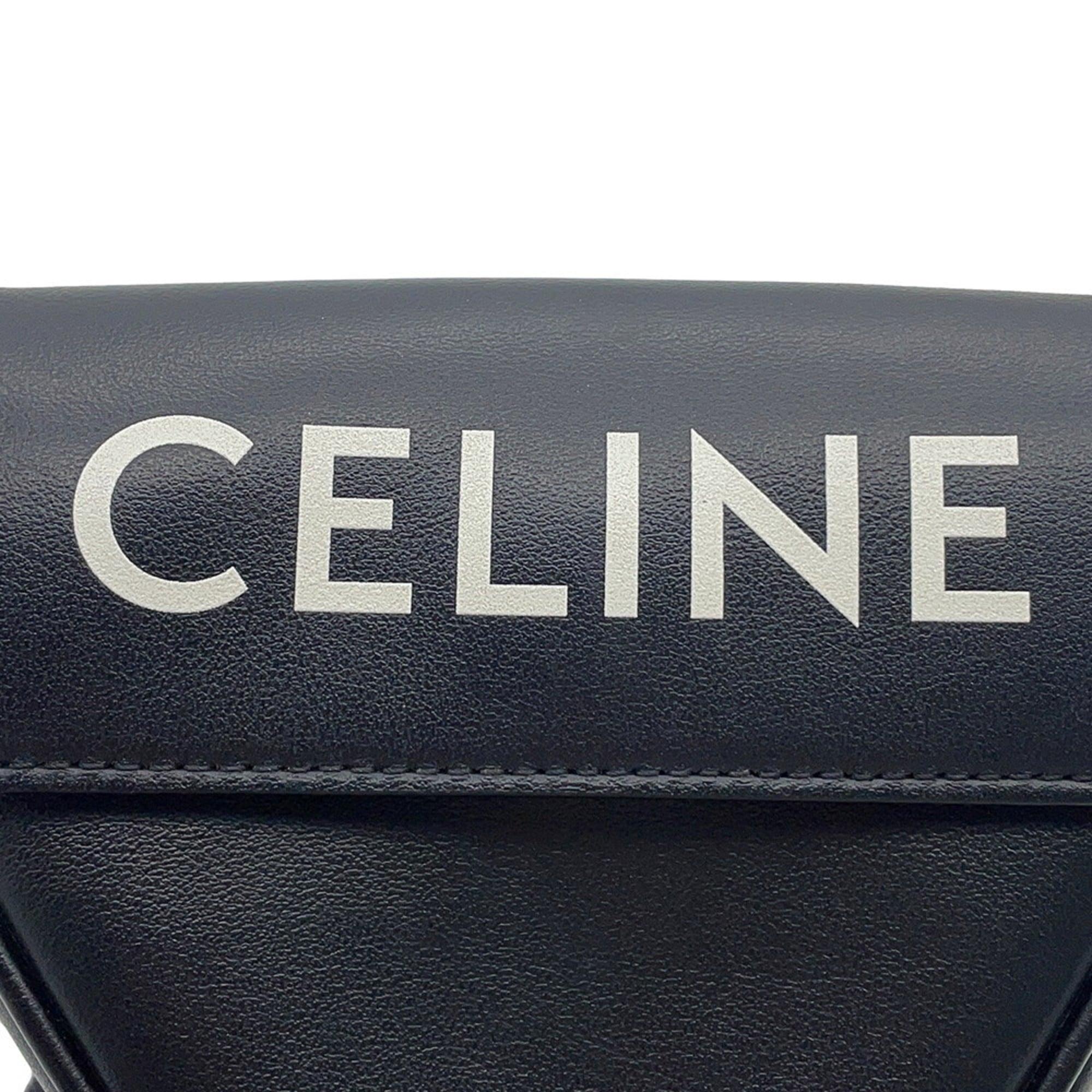 Celine Black Leather Handbag Pochette Shoulder Bag (Pre-Owned)