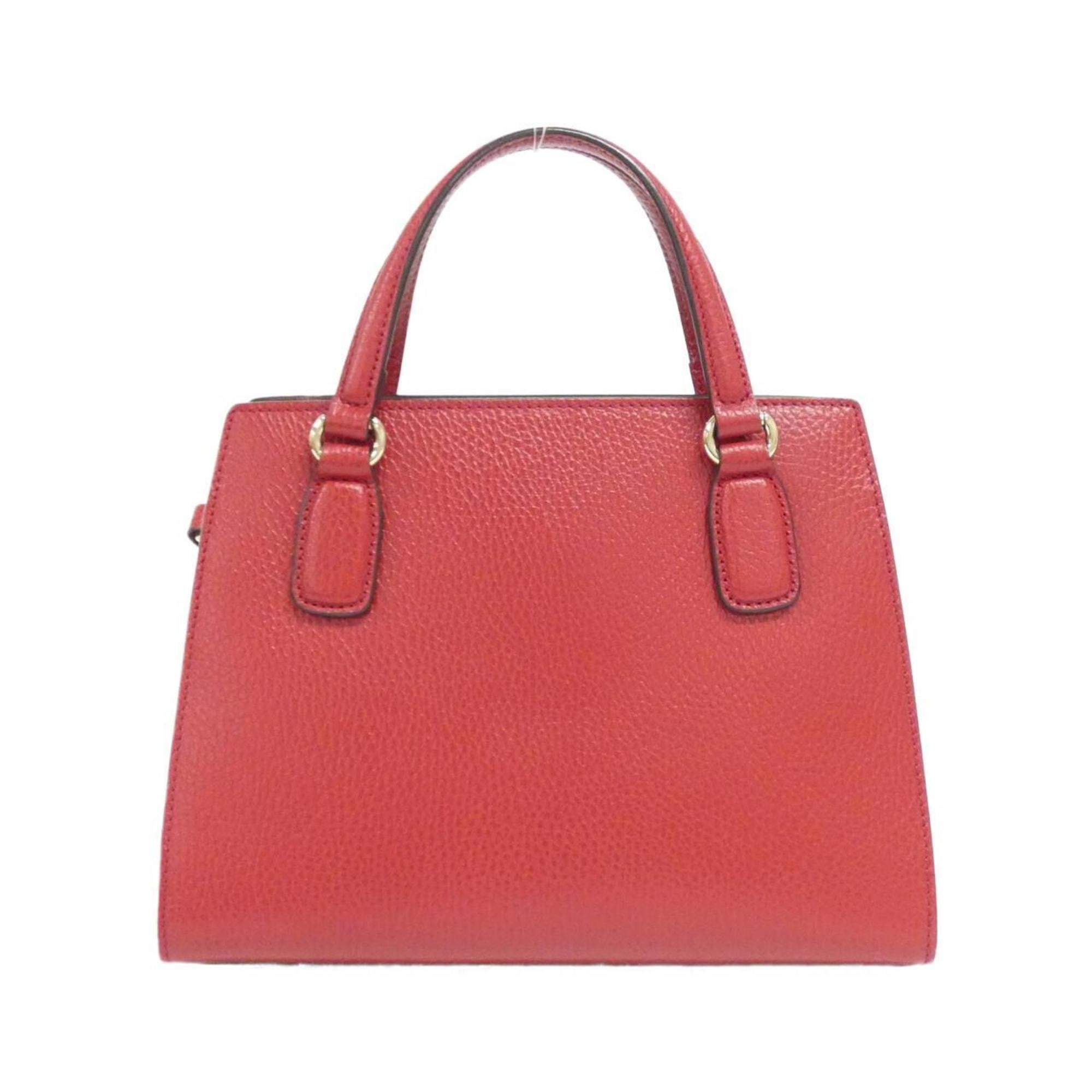 Gucci Red Color Leather Handbag (Pre-Owned)