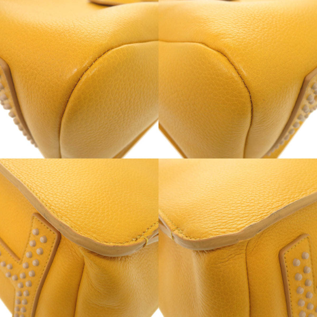 Tod's Yellow Leather Handbag Shoulder Bag (Pre-Owned)