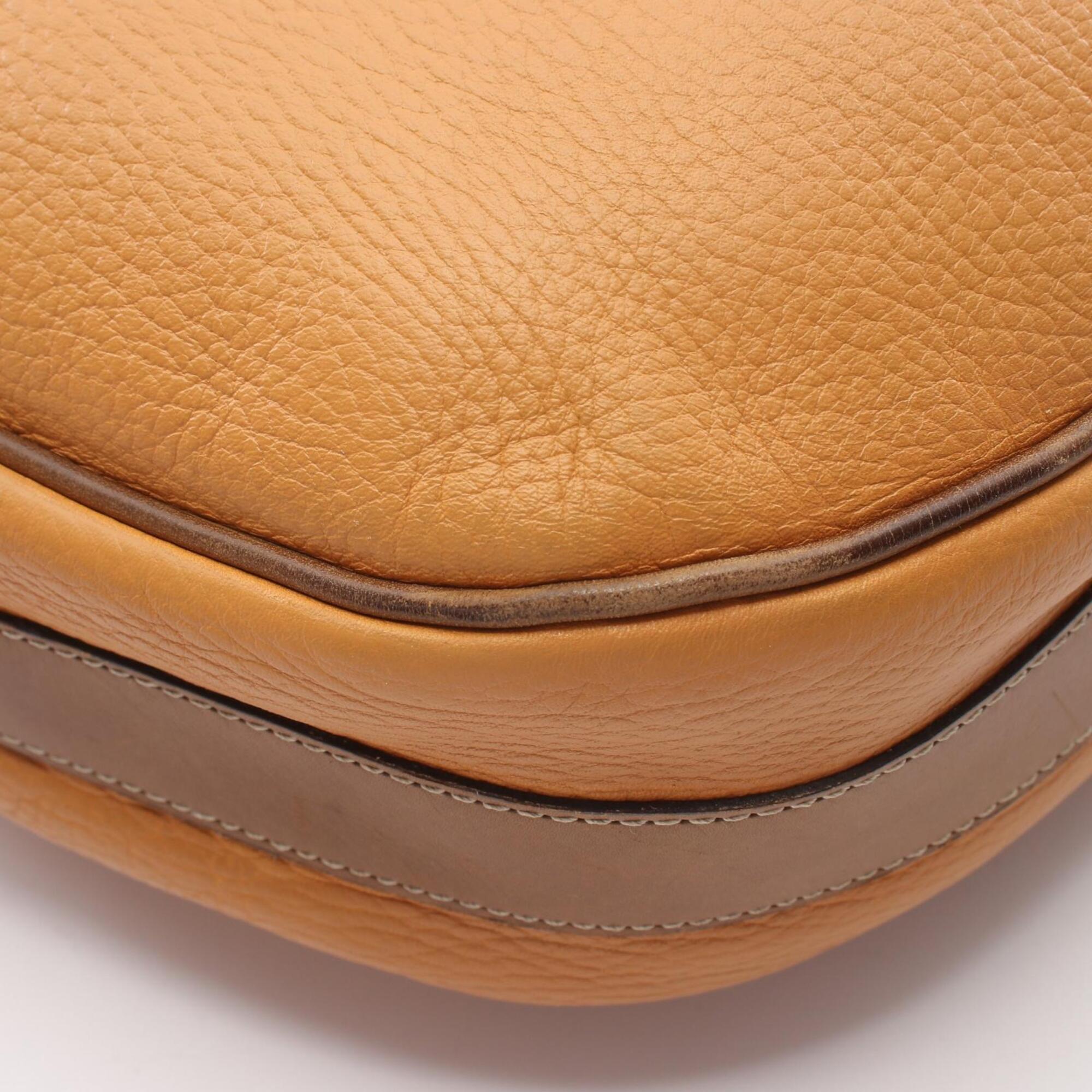 Loewe Brown Orange Leather Handbag Shoulder Bag (Pre-Owned)