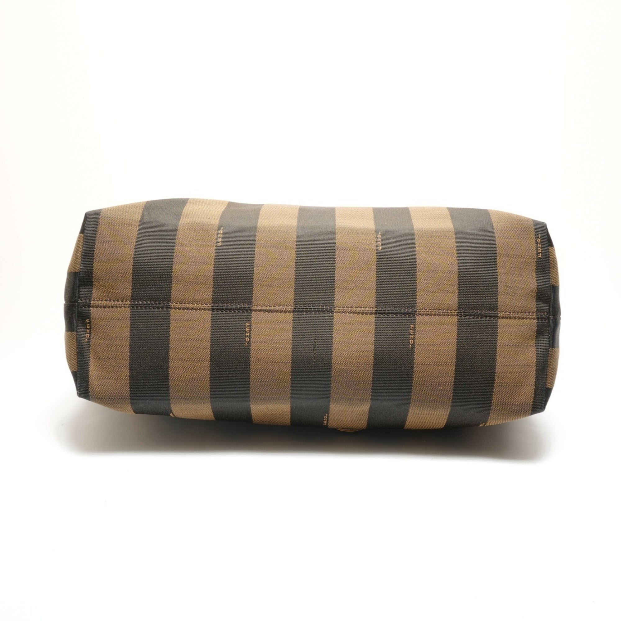Fendi Pequin Brown Canvas Shoulder Bag (Pre-Owned)