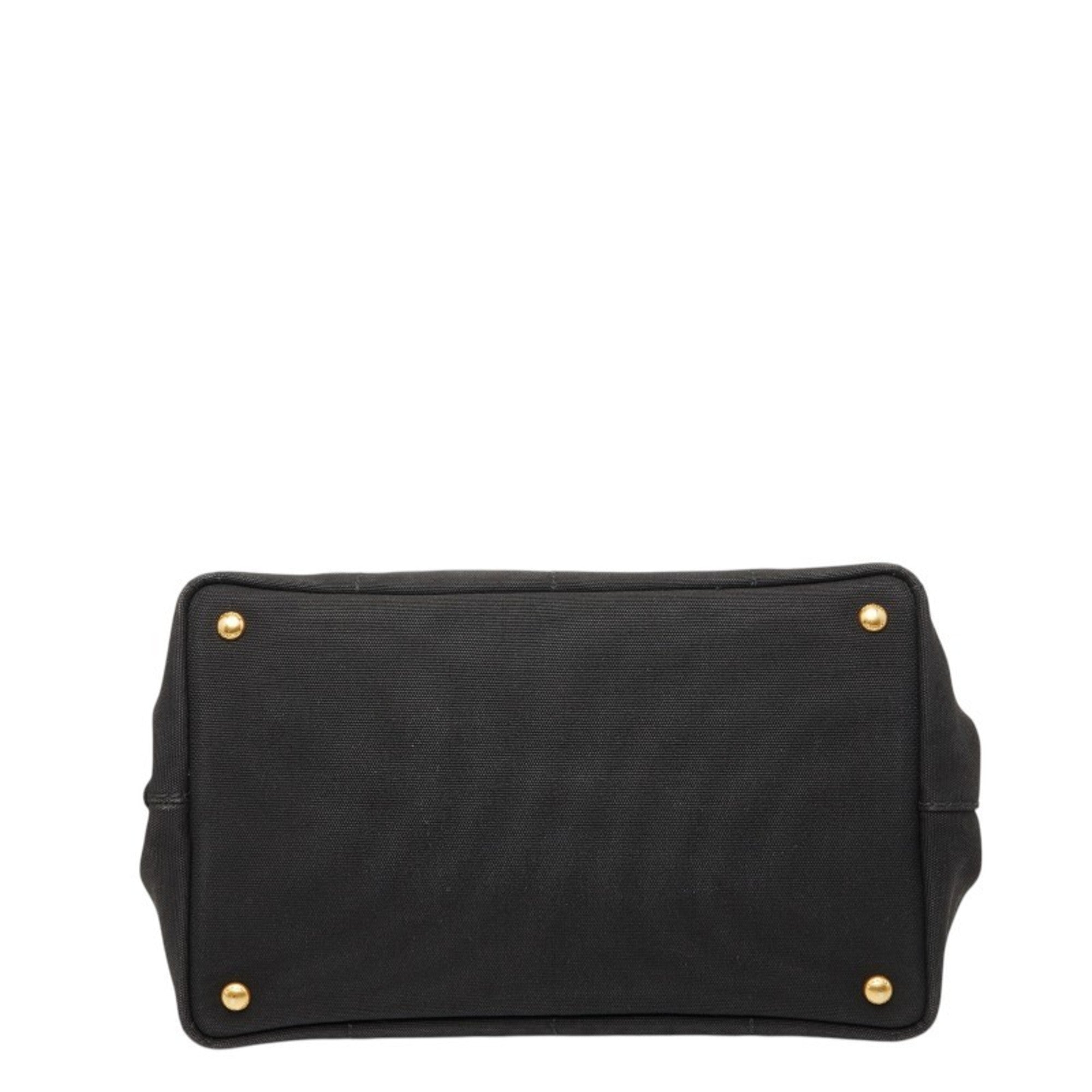 Prada Black Canapa Canvas Handbag (Pre-Owned)
