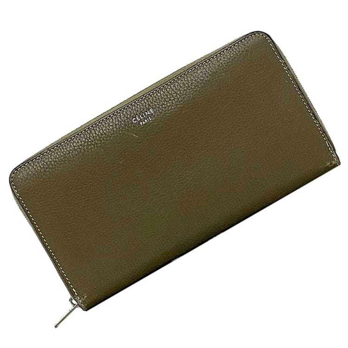 Celine Grayish Leather Long Wallet (Bi-Fold) (Pre-Owned)