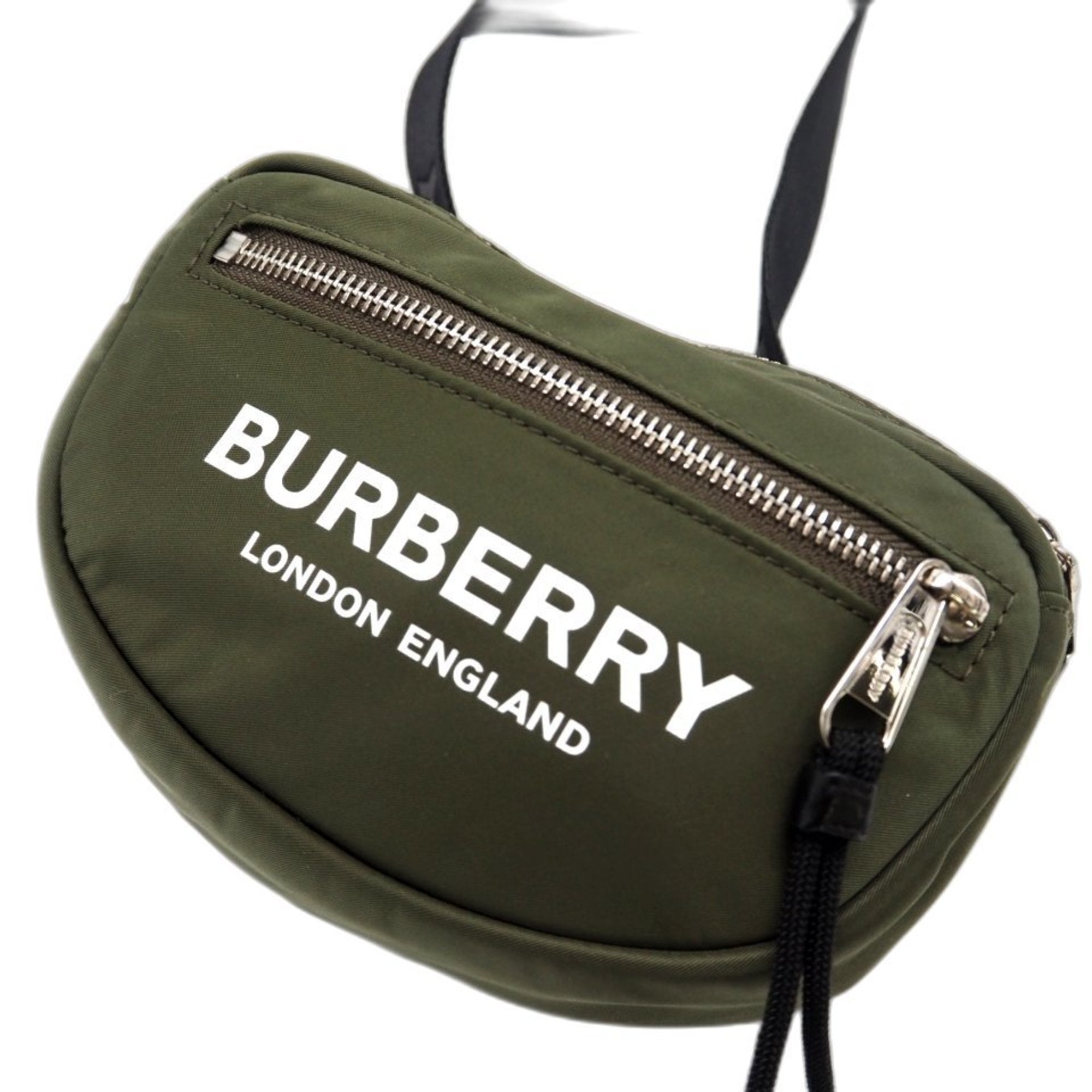 Burberry Black Khaki White Nylon Fanny Pack (Pre-Owned)