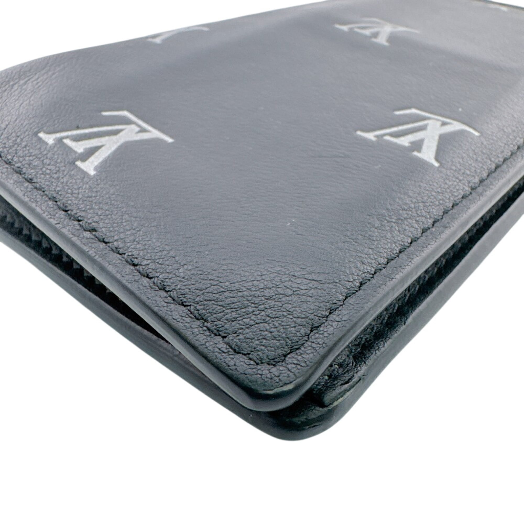 Louis Vuitton Black Leather Wallet (Bi-Fold) (Pre-Owned)