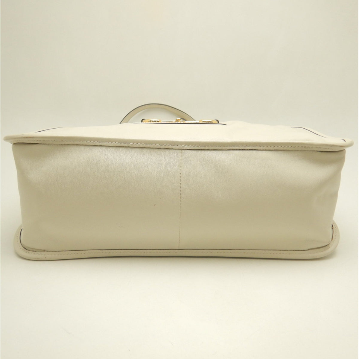 Gucci Horsebit Ivory Leather Tote Bag (Pre-Owned)
