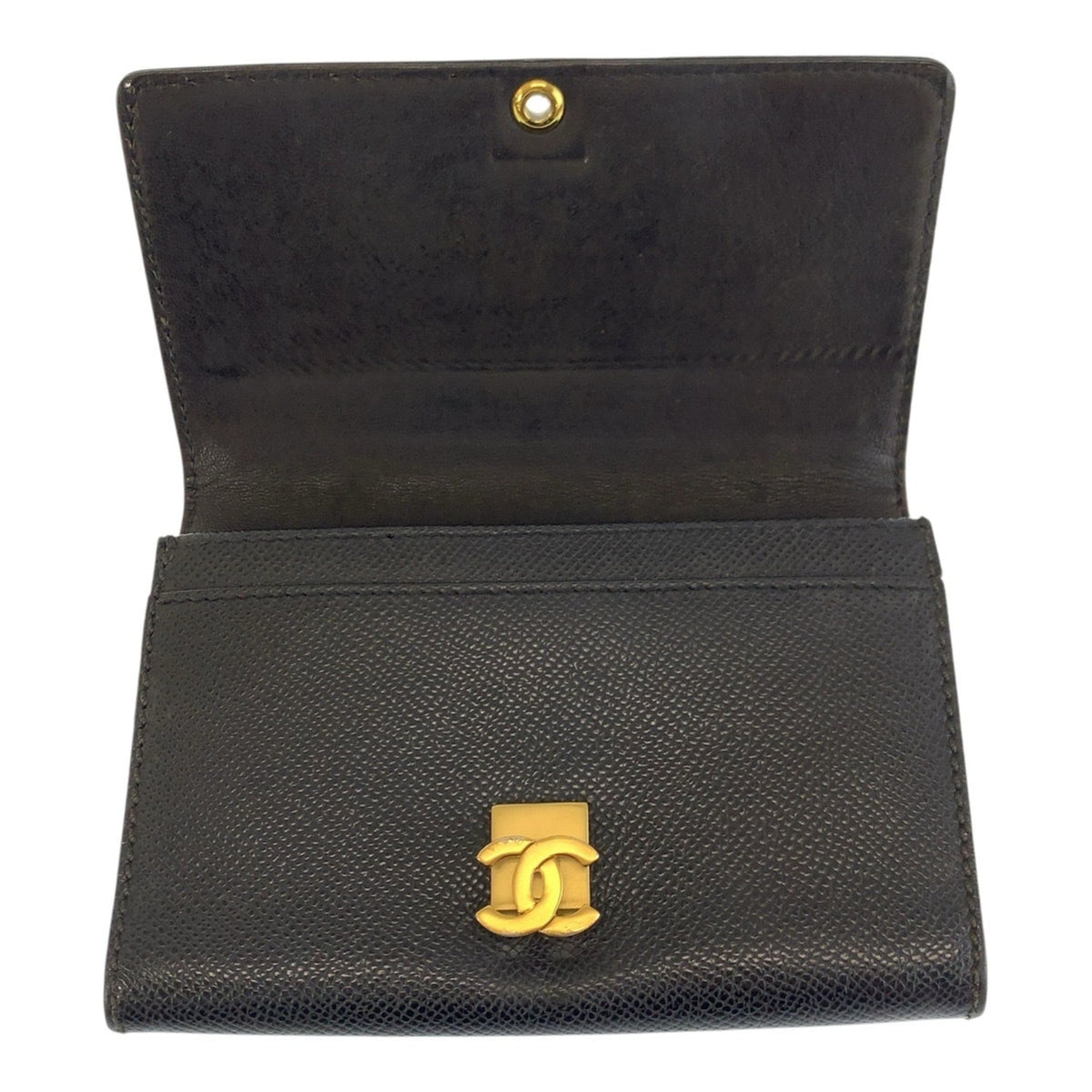 Chanel Black Leather Wallet (Bi-Fold) (Pre-Owned)