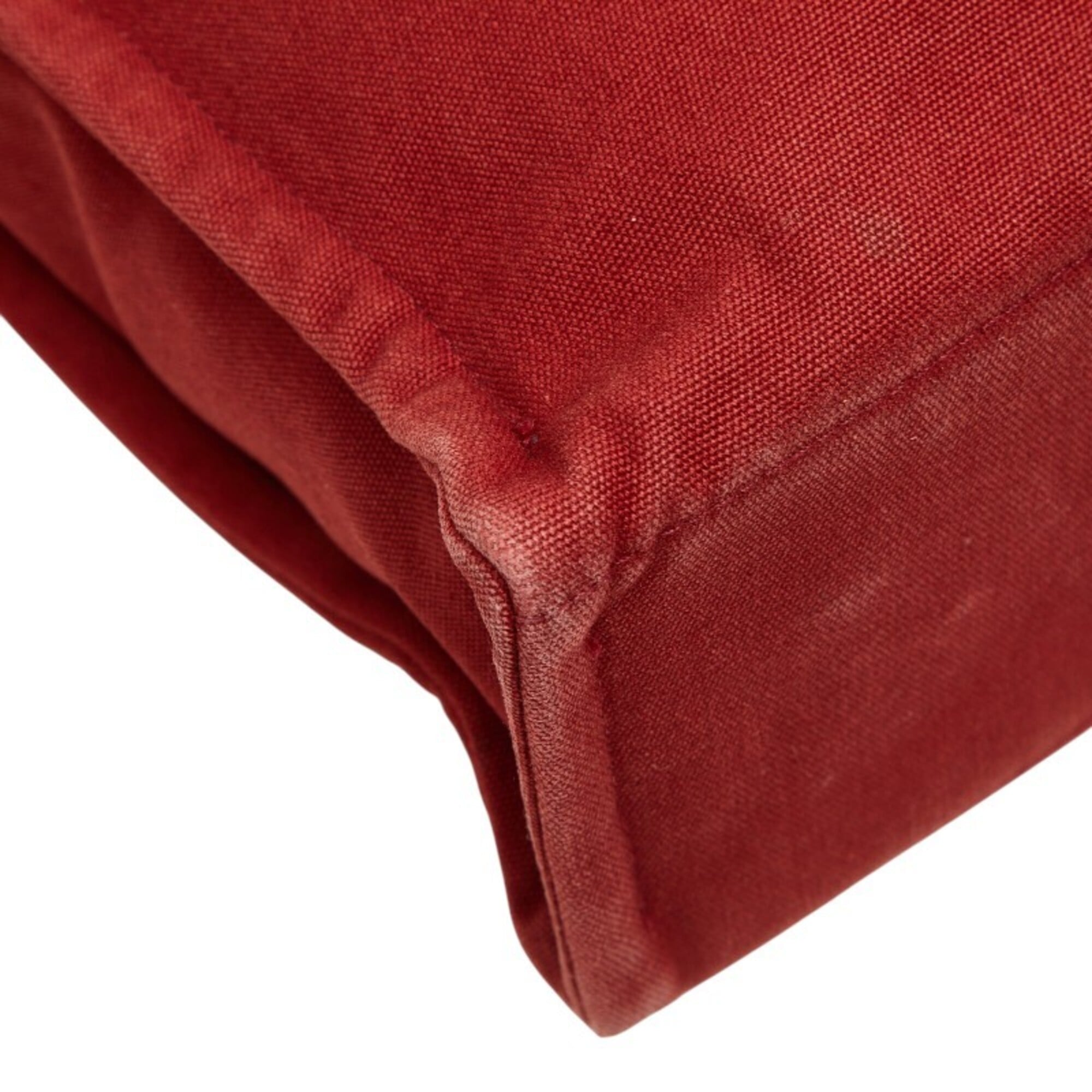 Hermes Red Color Canvas Handbag Tote Bag (Pre-Owned)