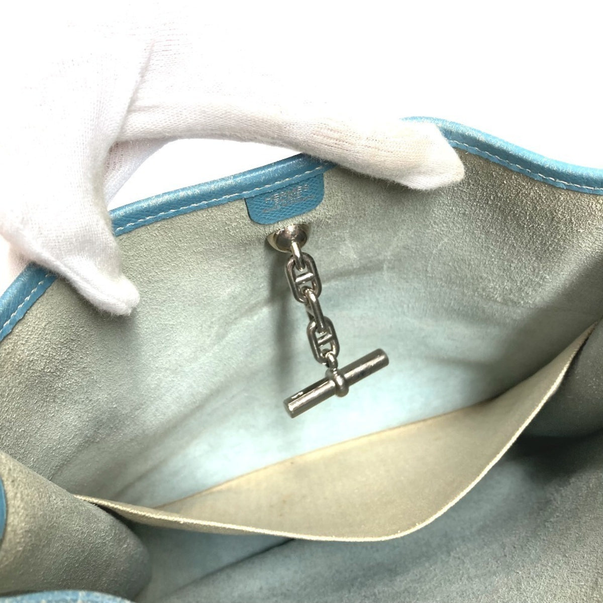 Hermes Vespa Blue Leather Pochette Shoulder Bag (Pre-Owned)