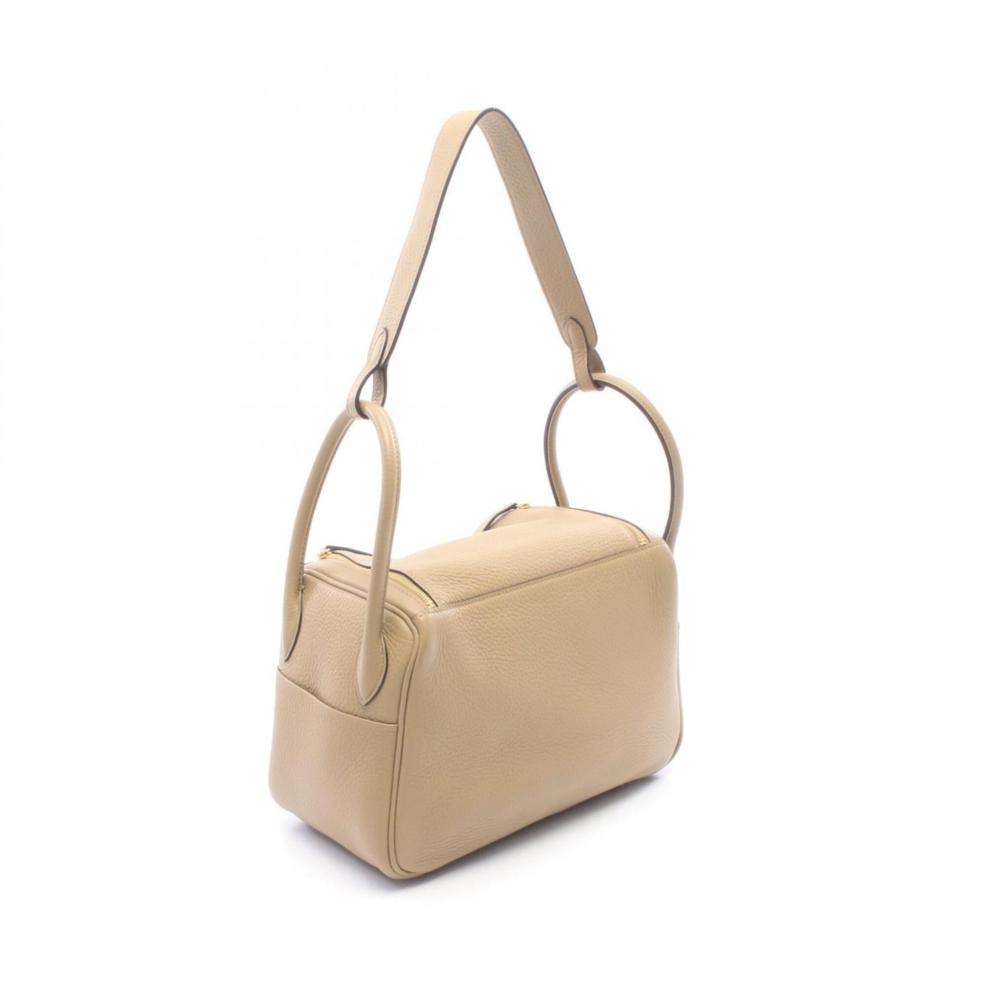 Hermes Beige Taurillon Clemence Leather Handbag Shoulder Bag (Pre-Owned)