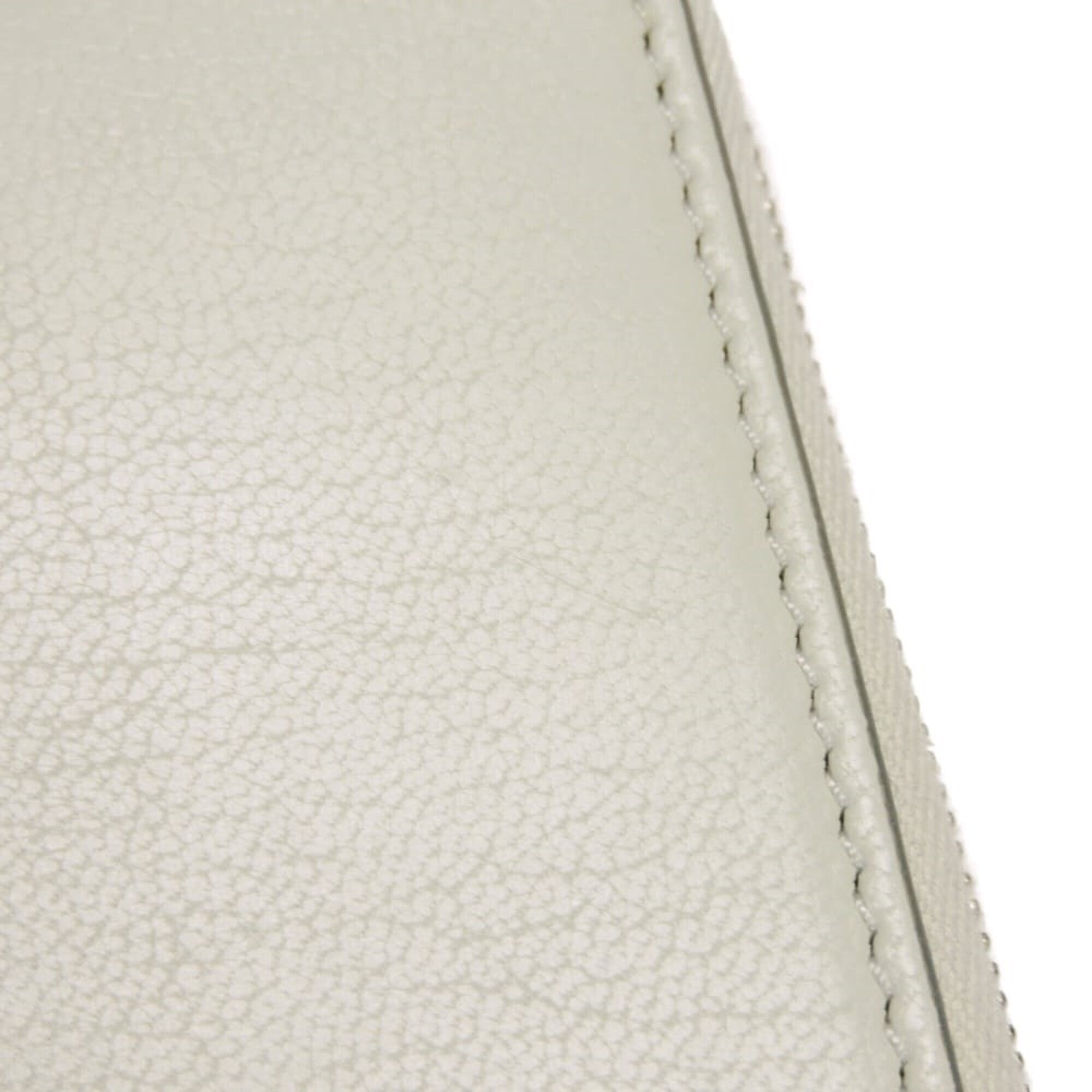 Celine Gray White Leather Long Wallet (Bi-Fold) (Pre-Owned)