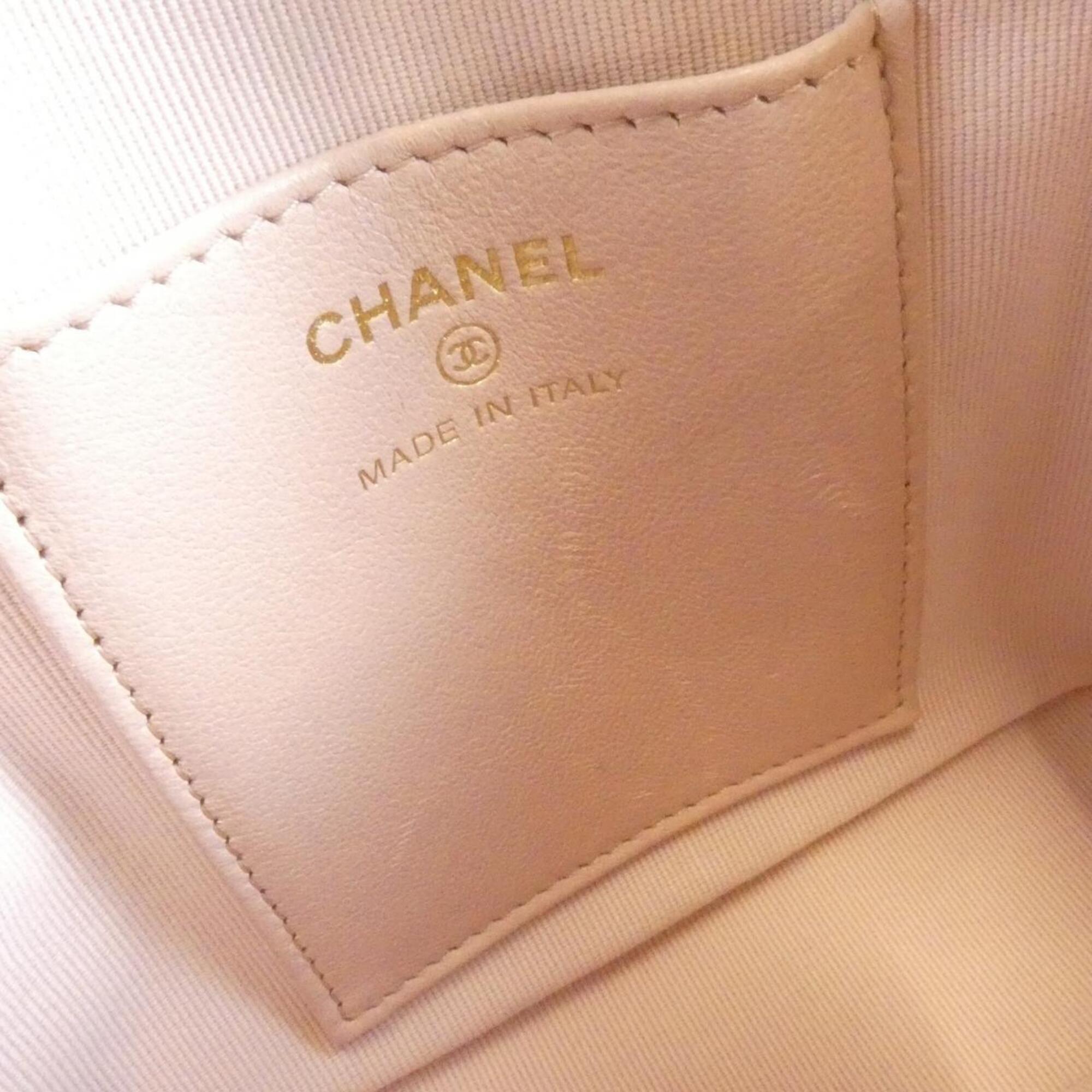 Chanel Pink Cotton Tweed Spangles Handbag Shoulder Bag (Pre-Owned)