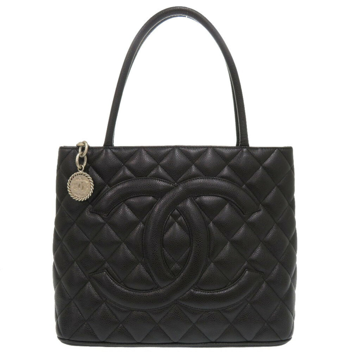 Chanel Black Grained Calfskin Tote Bag (Pre-Owned)