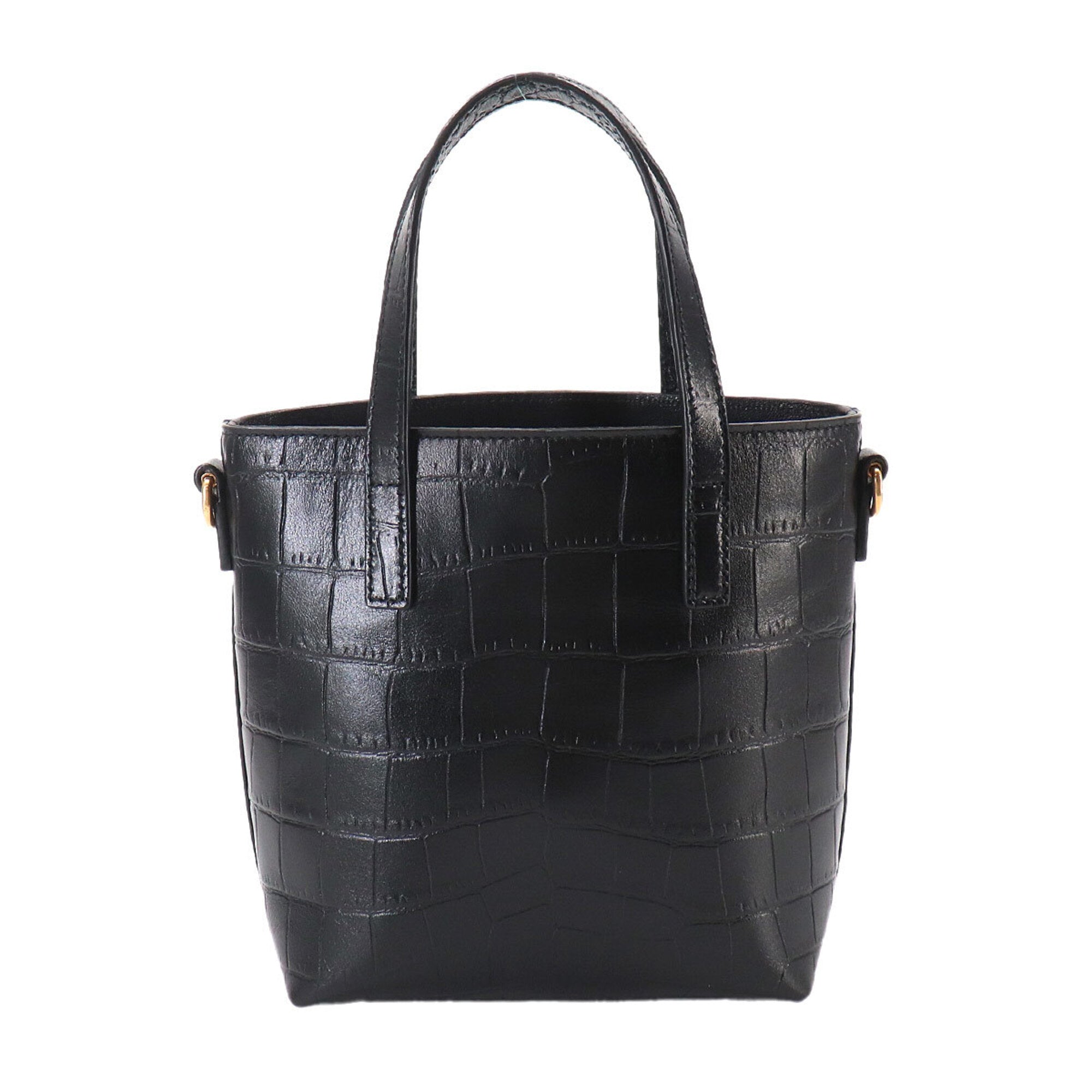 Saint Laurent Black Leather Handbag Tote Bag (Pre-Owned)