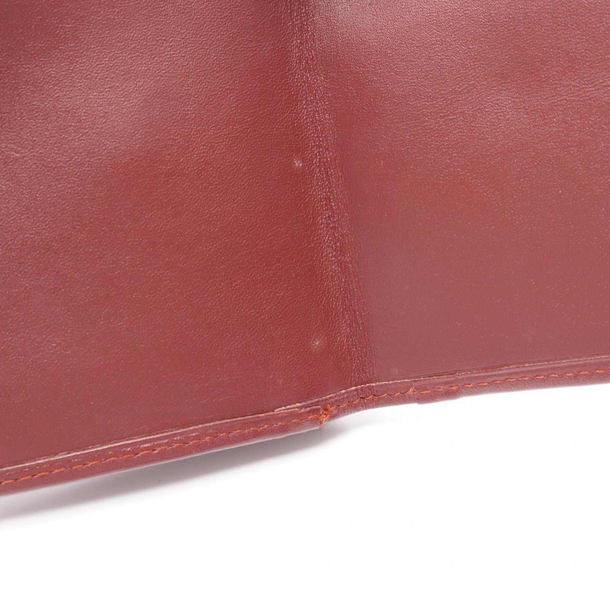 Cartier Bordeaux Leather Wallet (Bi-Fold) (Pre-Owned)