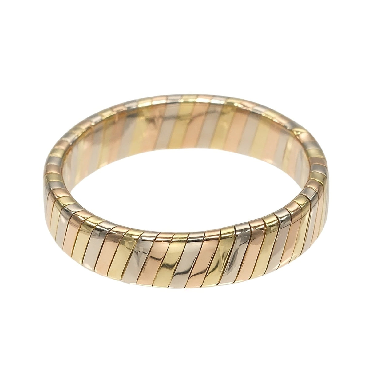 Bvlgari Tubogas Yellow Gold (18K) Pink Gold (18K) White Gold (18K) Band Ring (Pre-Owned)