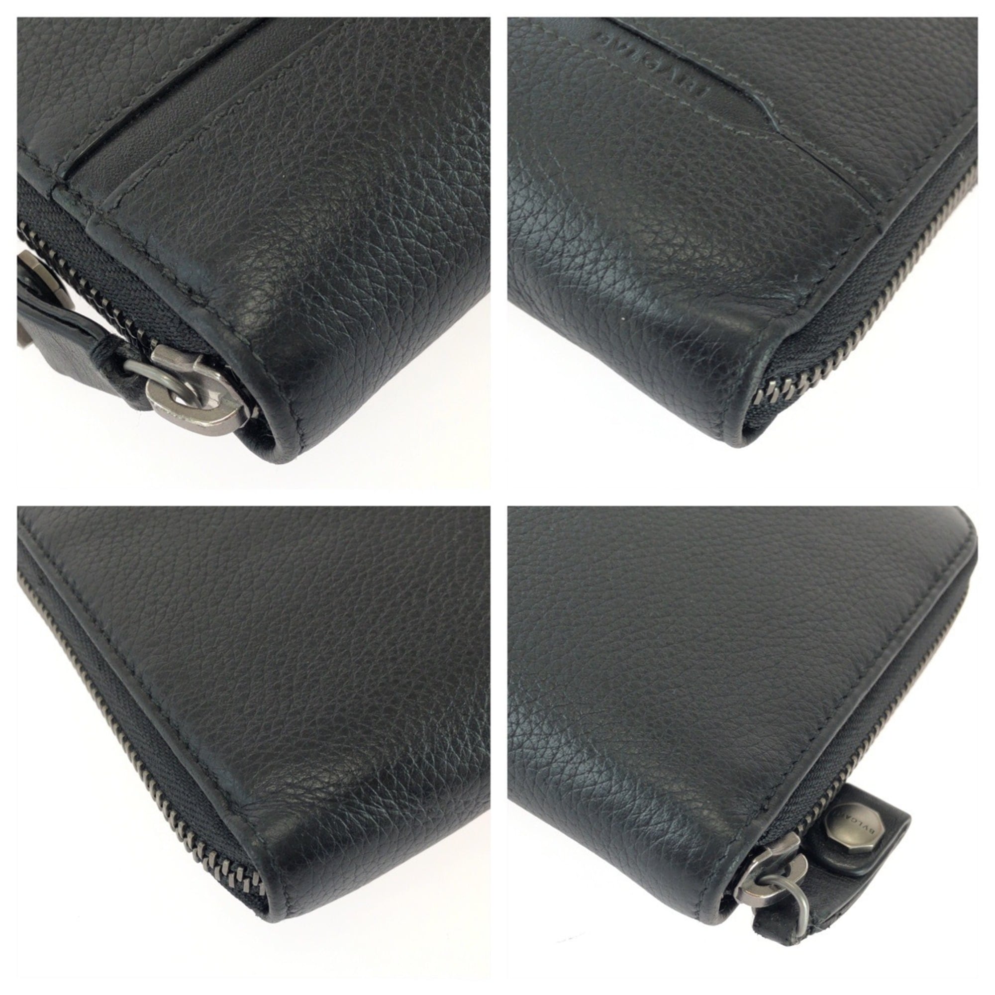 Bvlgari Black Leather Long Wallet (Bi-Fold) (Pre-Owned)