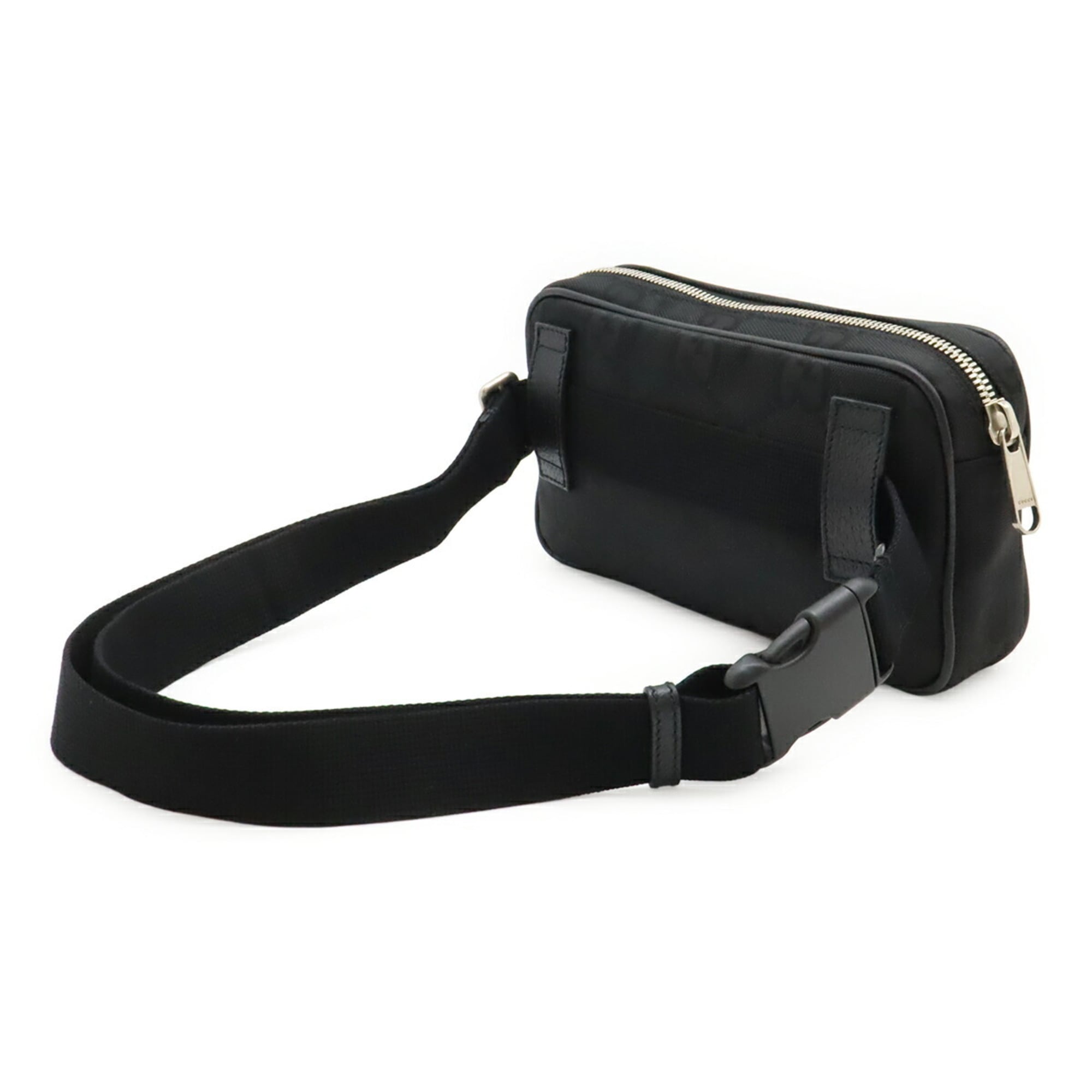 Gucci Black Nylon Canvas Leather Fanny Pack Sling Bag (Pre-Owned)
