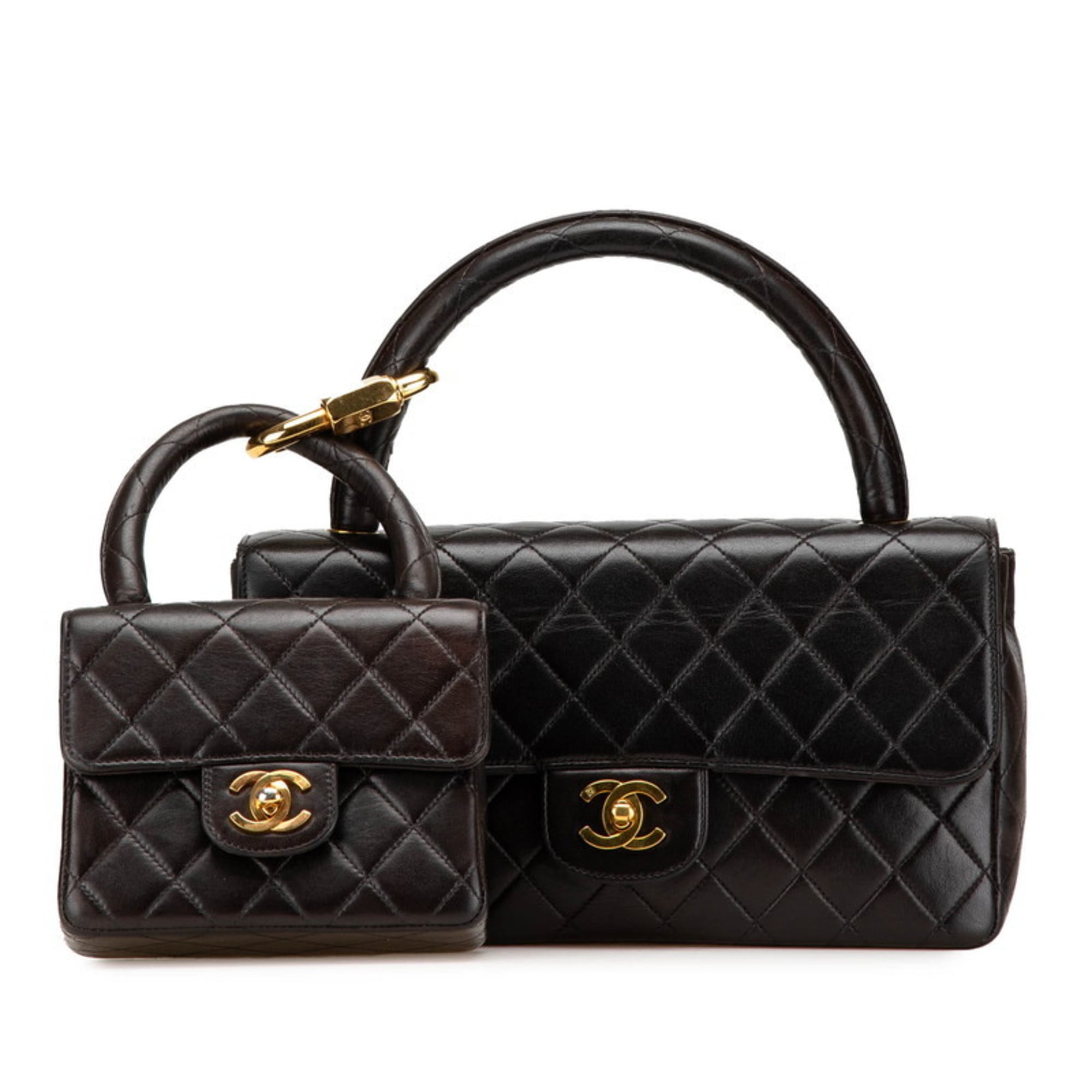 Chanel Black Leather Handbag (Pre-Owned)