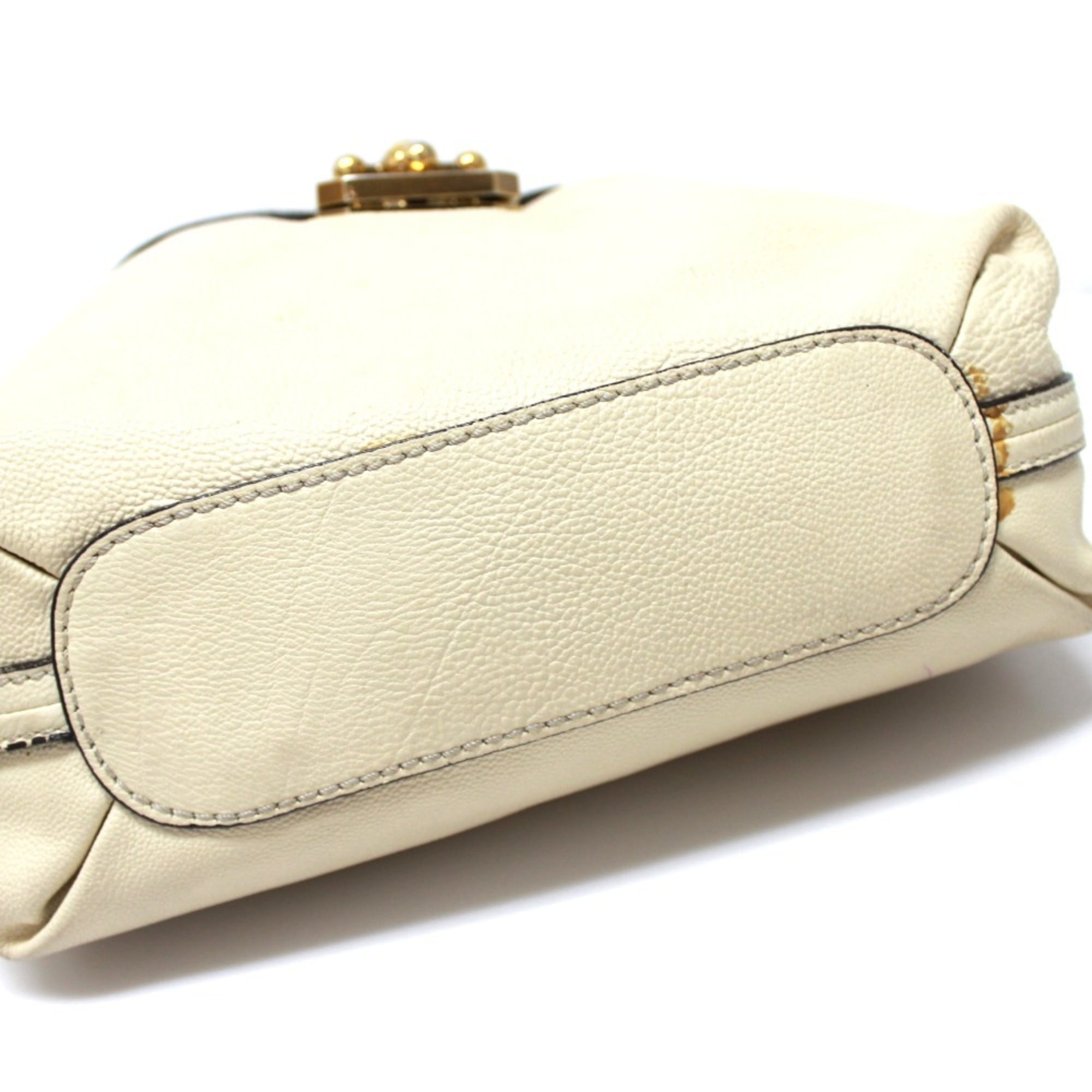 Chloé Elsie Beige Light Beige Leather Handbag Shoulder Bag (Pre-Owned)