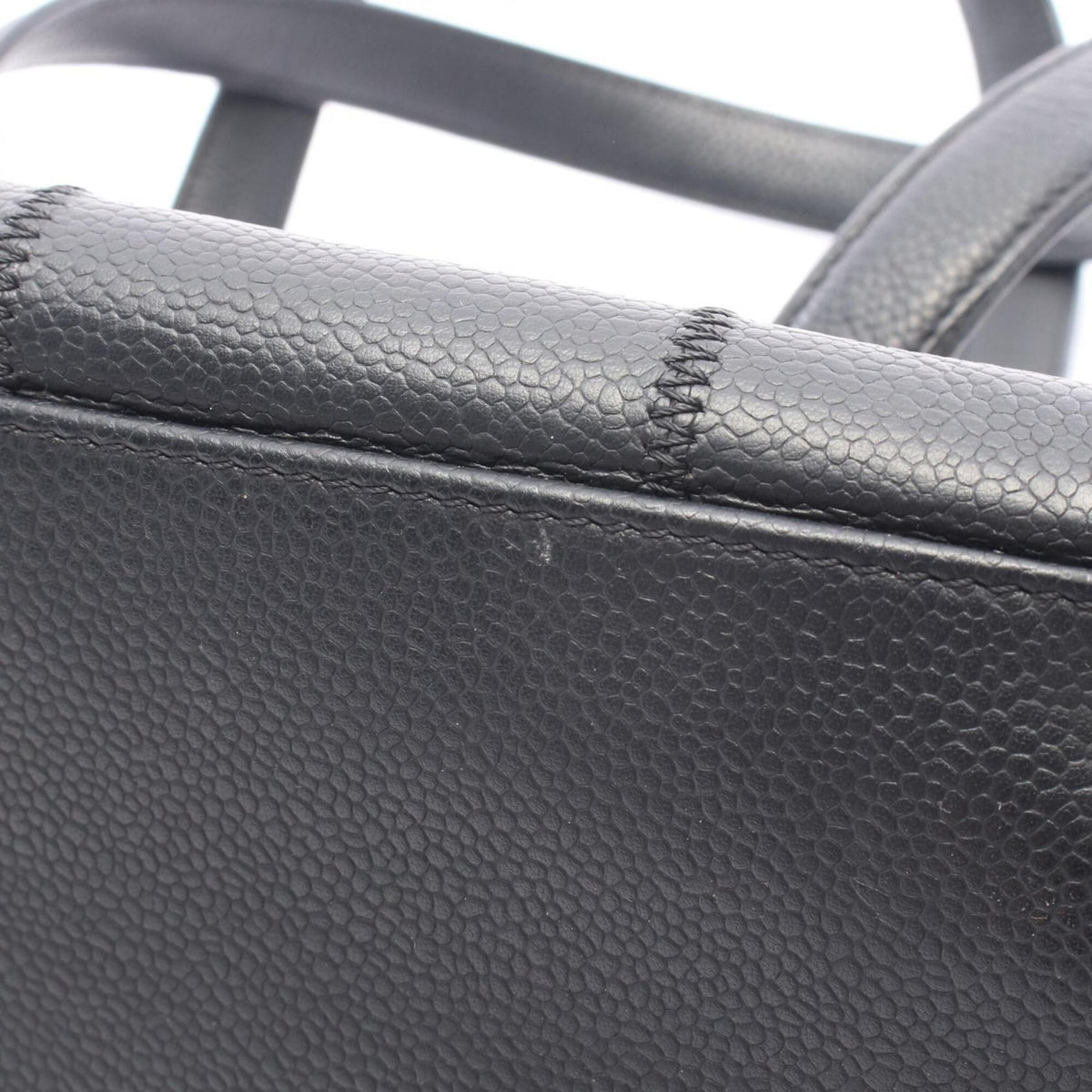 Chanel Black Grained Calfskin Boston Bag Handbag (Pre-Owned)