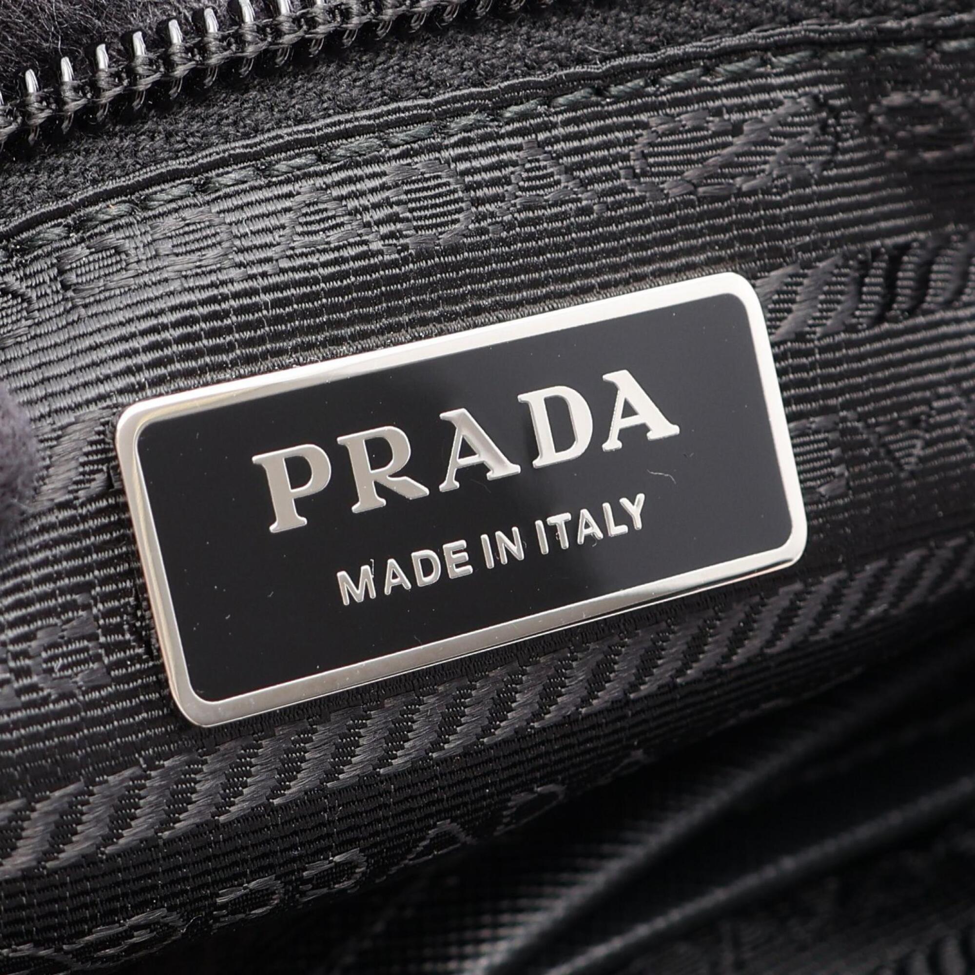 Prada Black Nylon Leather Tote Bag (Pre-Owned)