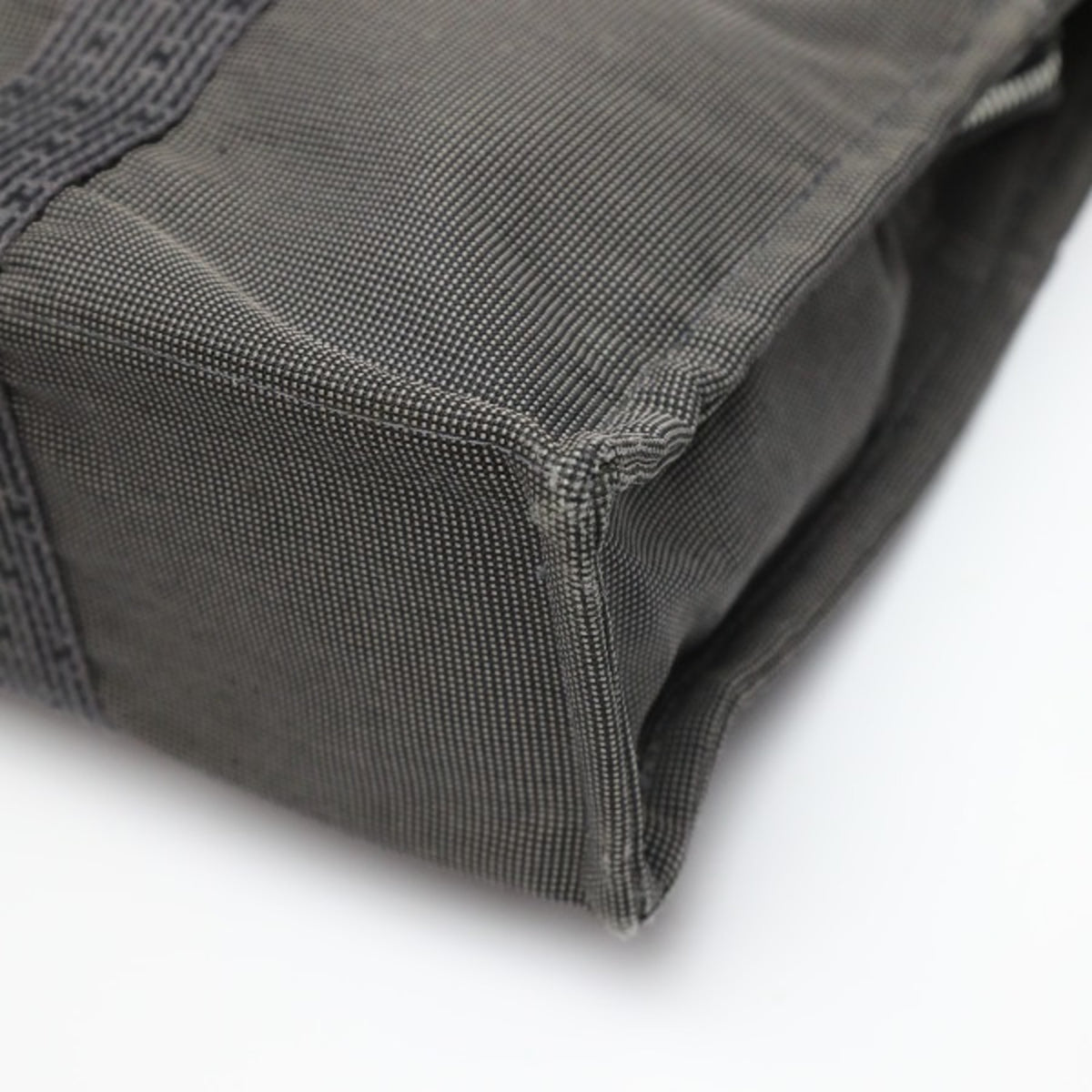 Hermes Gray Canvas Tote Bag (Pre-Owned)