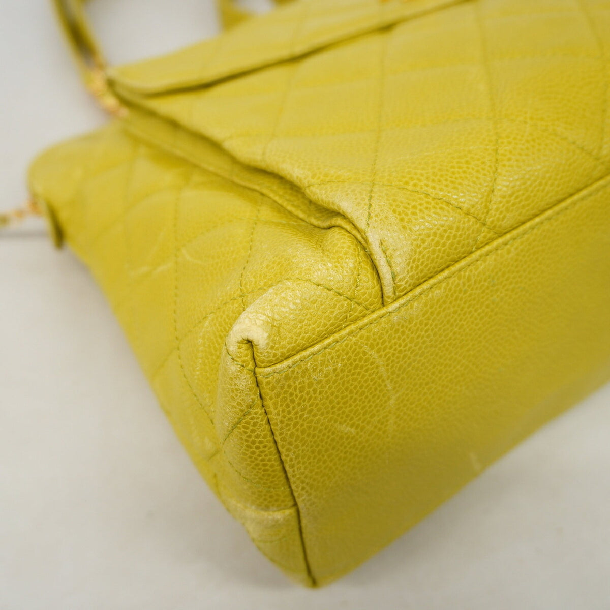 Chanel Light Green Grained Calfskin Tote Bag (Pre-Owned)