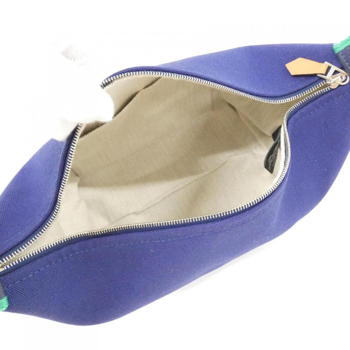 Hermes Marine Blue Canvas Handbag Pouch (Pre-Owned)