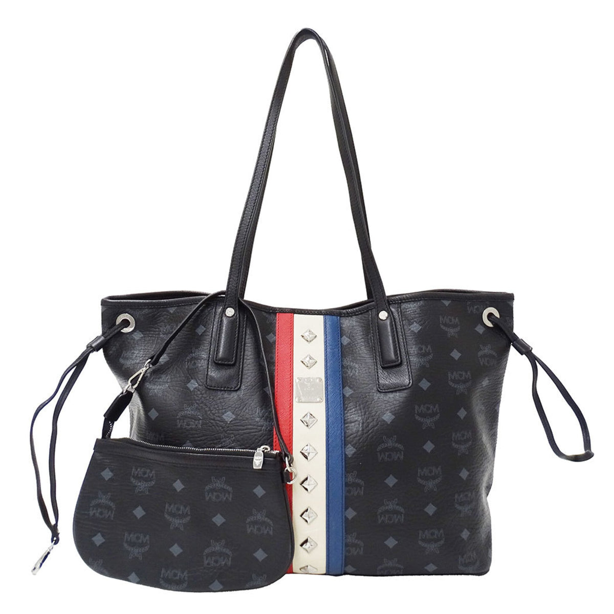 Mcm Black Multi-Color Coated Canvas Tote Bag (Pre-Owned)