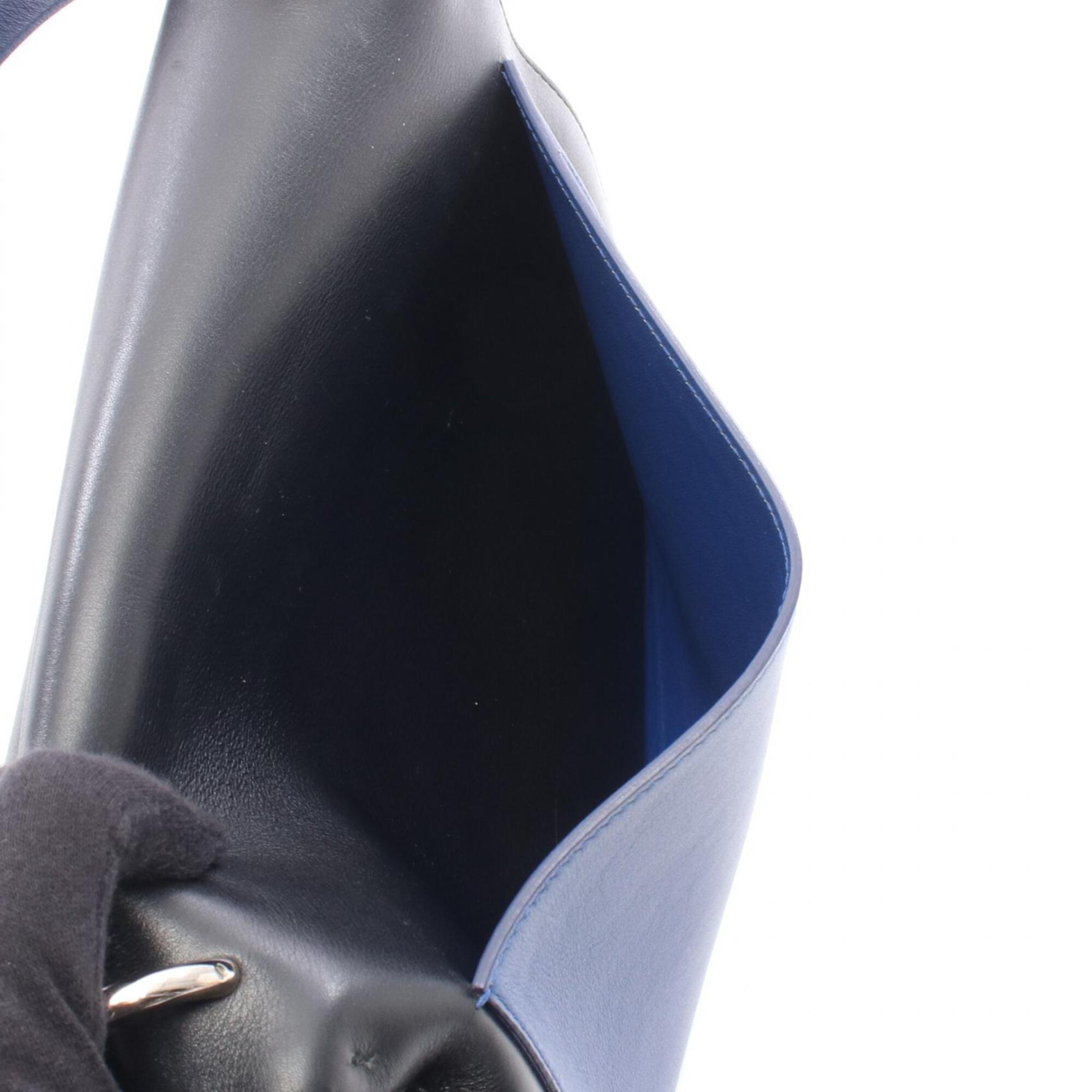 Christian Dior Black Blue Leather Handbag Shoulder Bag (Pre-Owned)