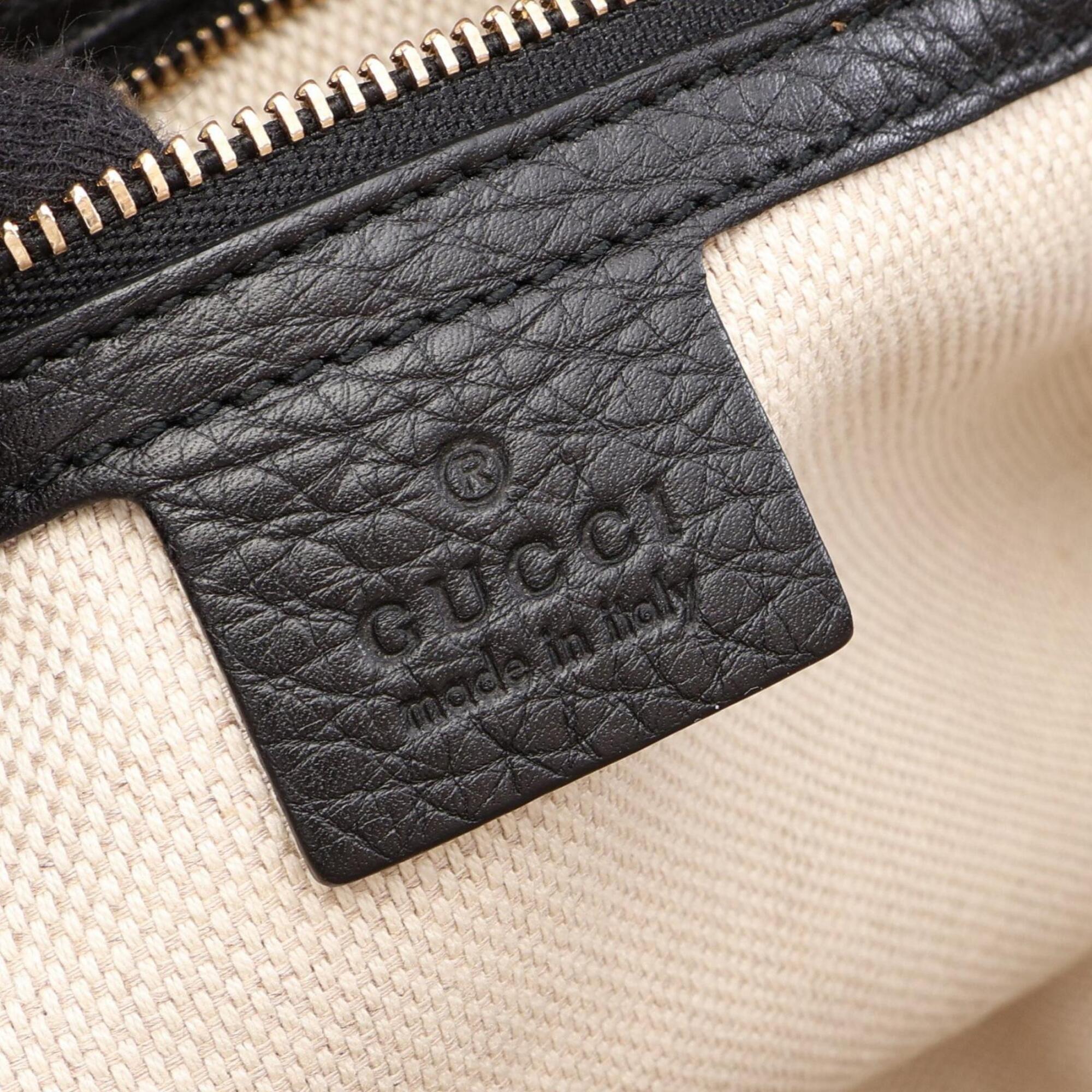 Gucci Soho Black Leather Handbag Shoulder Bag (Pre-Owned)