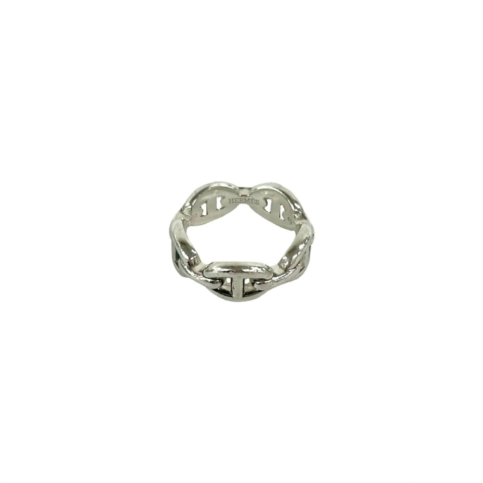 Hermes Silver Silver 925 Band Ring (Pre-Owned)