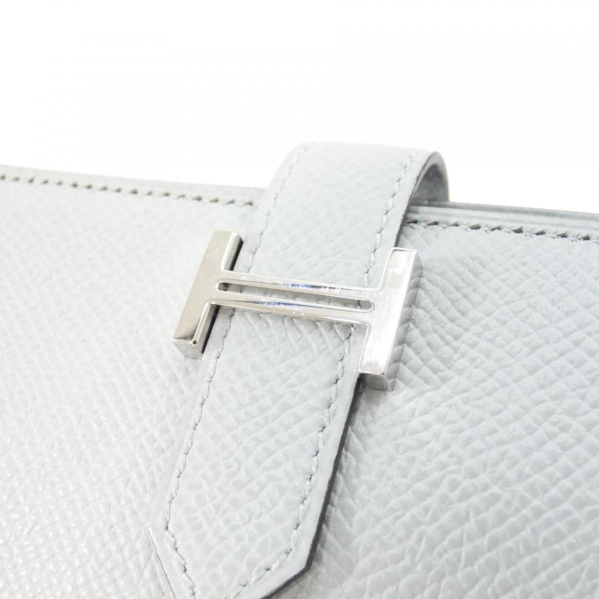Hermes Blue Gray Epsom Leather Long Wallet (Bi-Fold) (Pre-Owned)