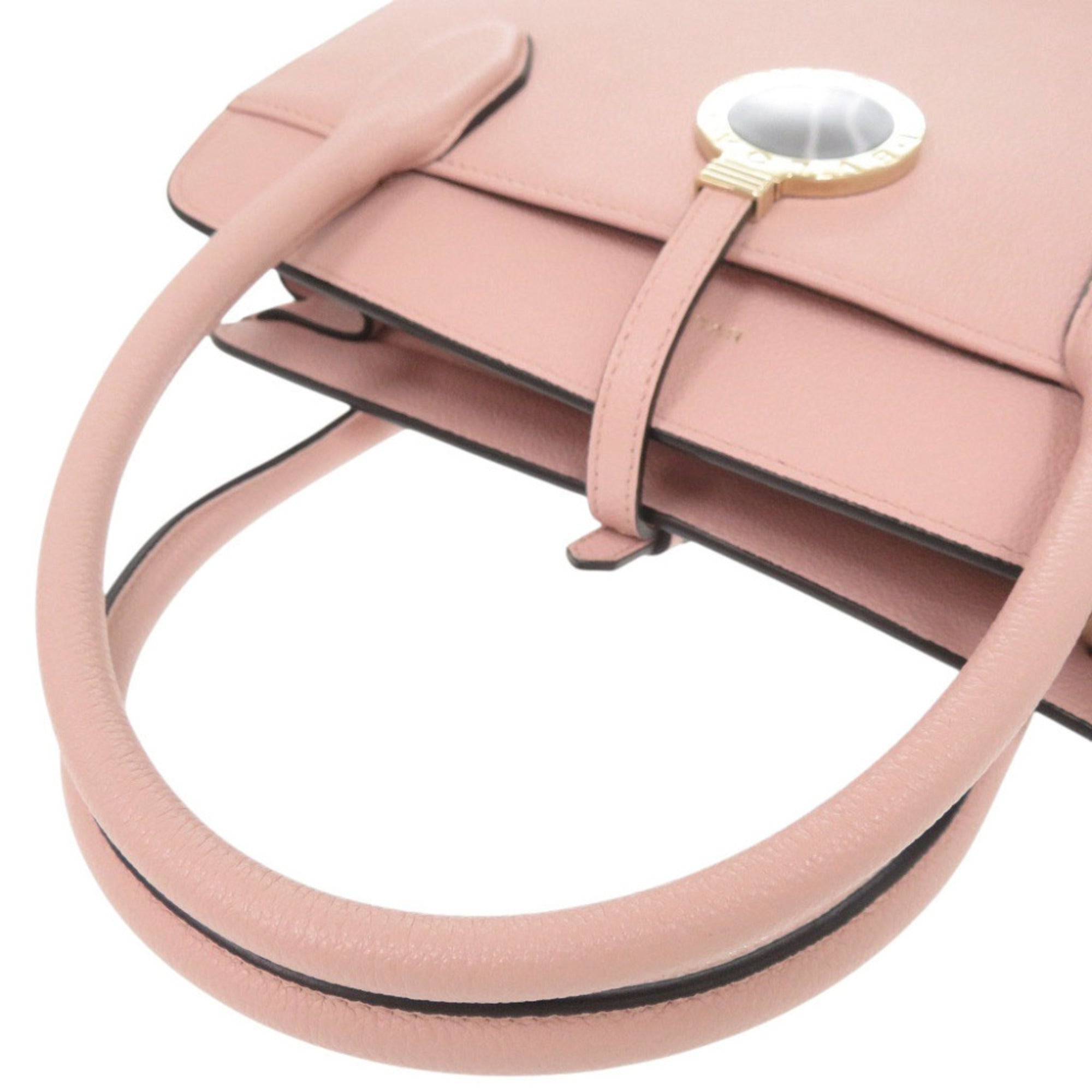 Bvlgari Pink Leather Handbag Shoulder Bag Tote Bag (Pre-Owned)