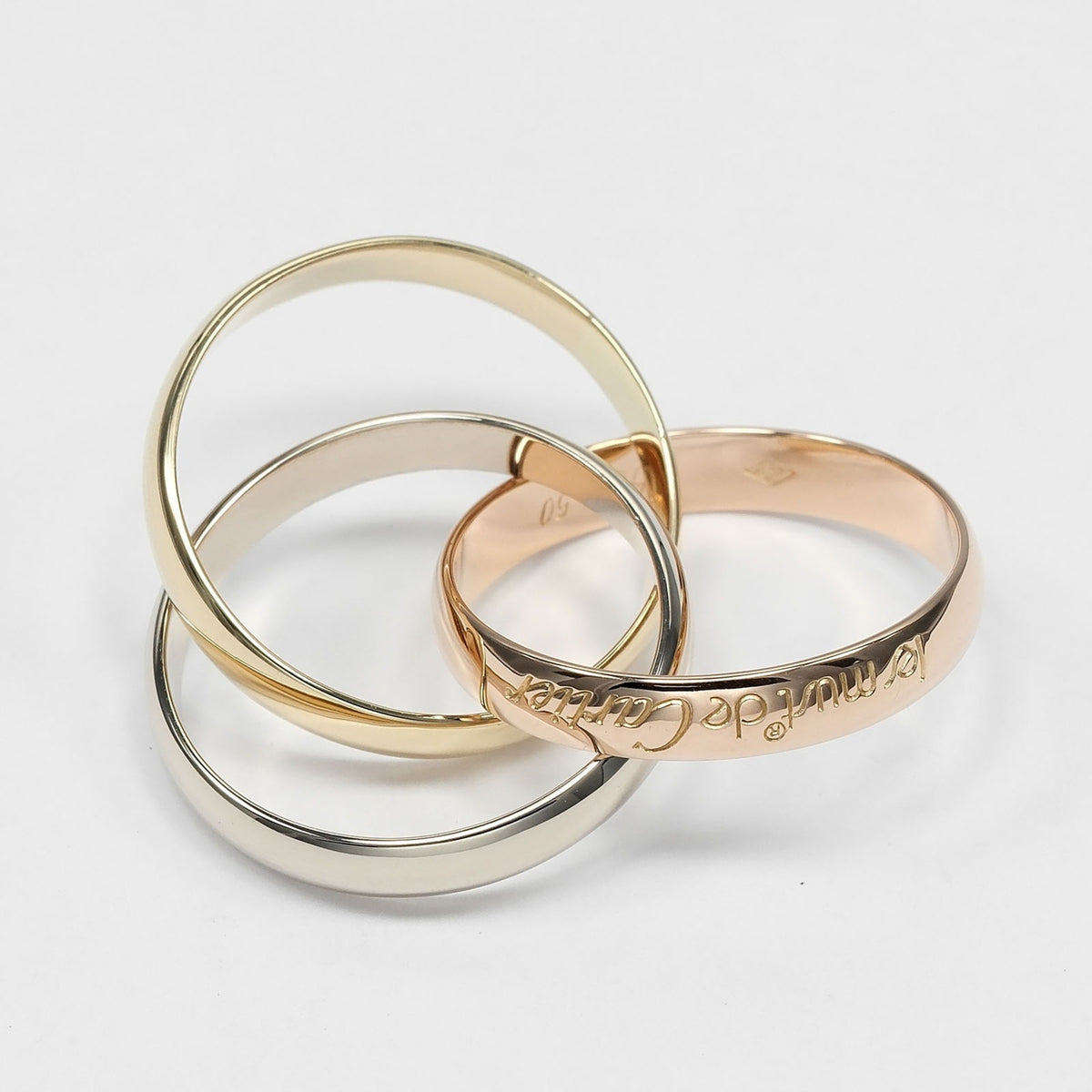 Cartier Pink Gold White Gold Yellow Gold Yellow Gold (18K) Pink Gold (18K) White Gold (18K) Band Ring (Pre-Owned)