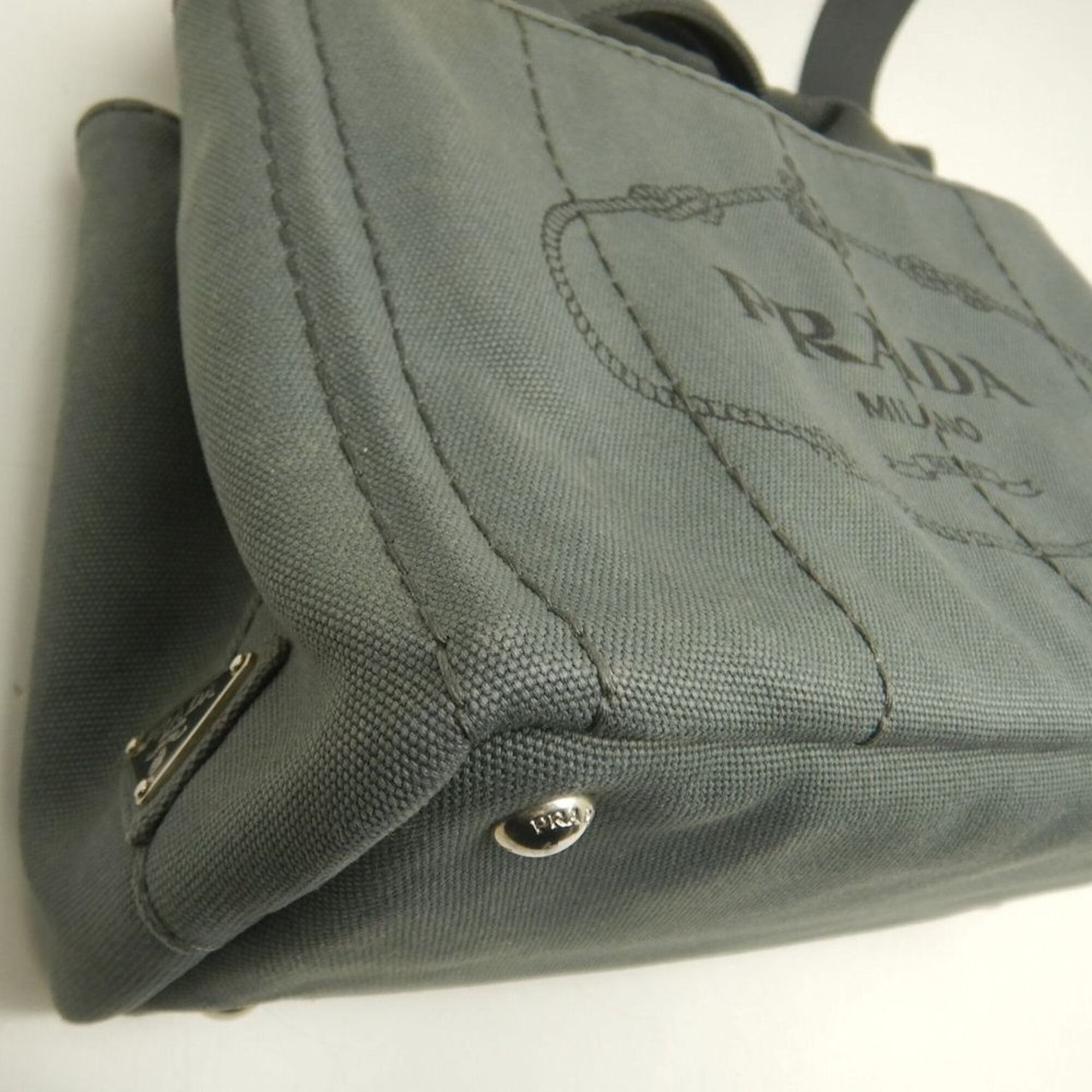 Prada Canapa Ardesia Canvas Tote Bag (Pre-Owned)